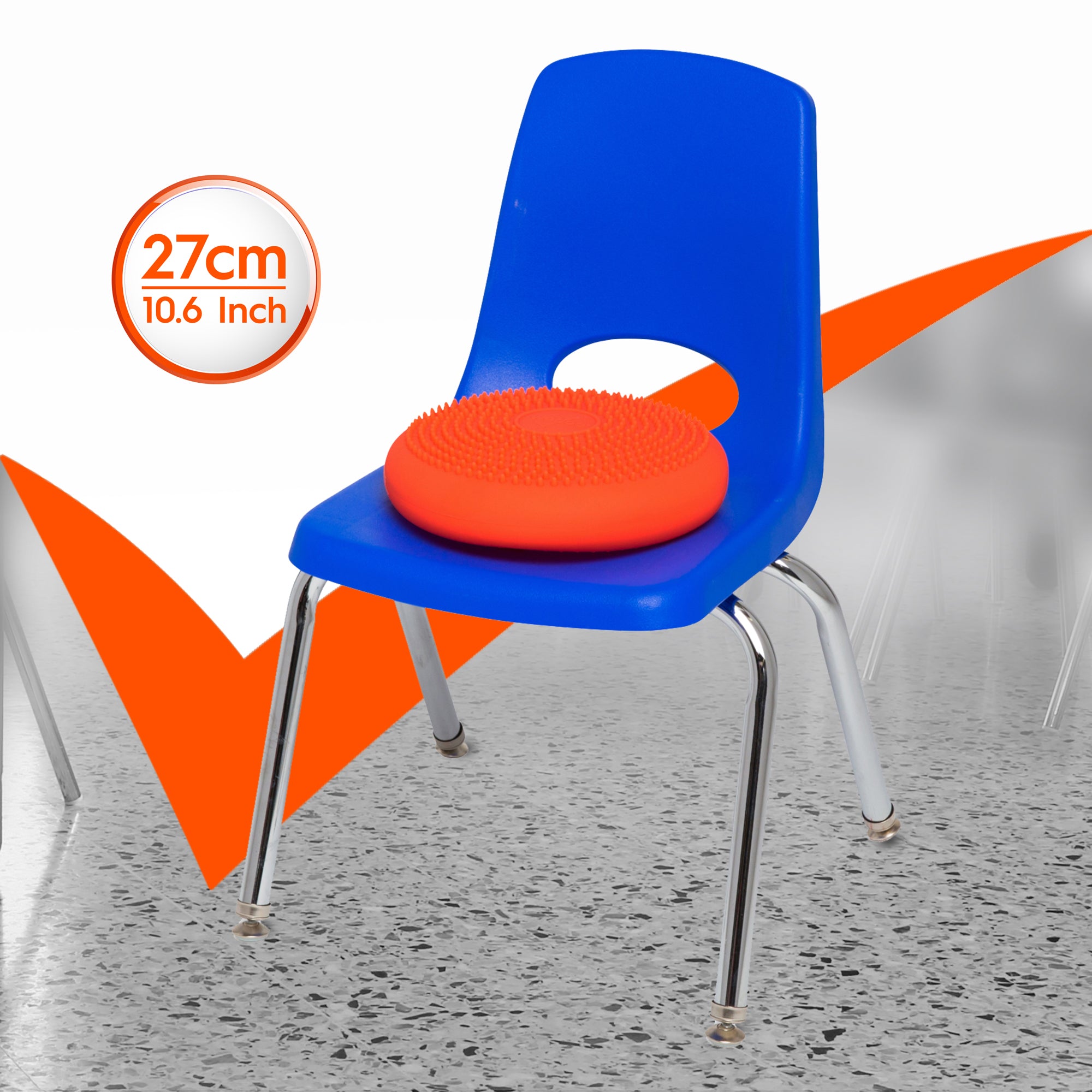 Bouncyband Little Wiggle Seat Sensory Cushion for Kids - Vibrant Orange Stability Disc - Improve Focus & Movement for Classroom, Home & Therapy Use