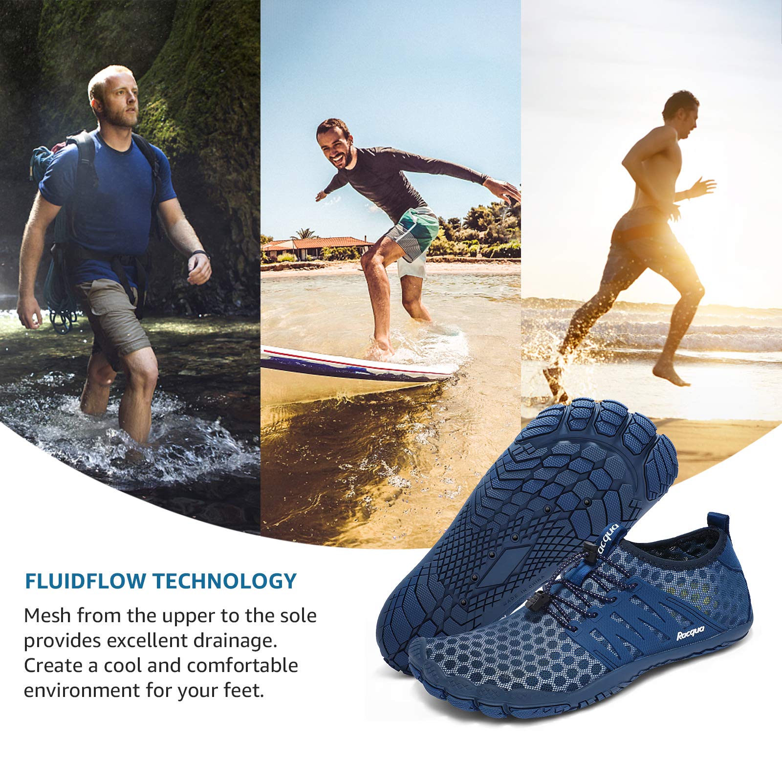 **Racqua Composite Mesh Water Shoes for Men & Women – Lightweight Quick-Dry Aqua Shoes for Swimming, Beach, Surfing & Outdoor Activities**