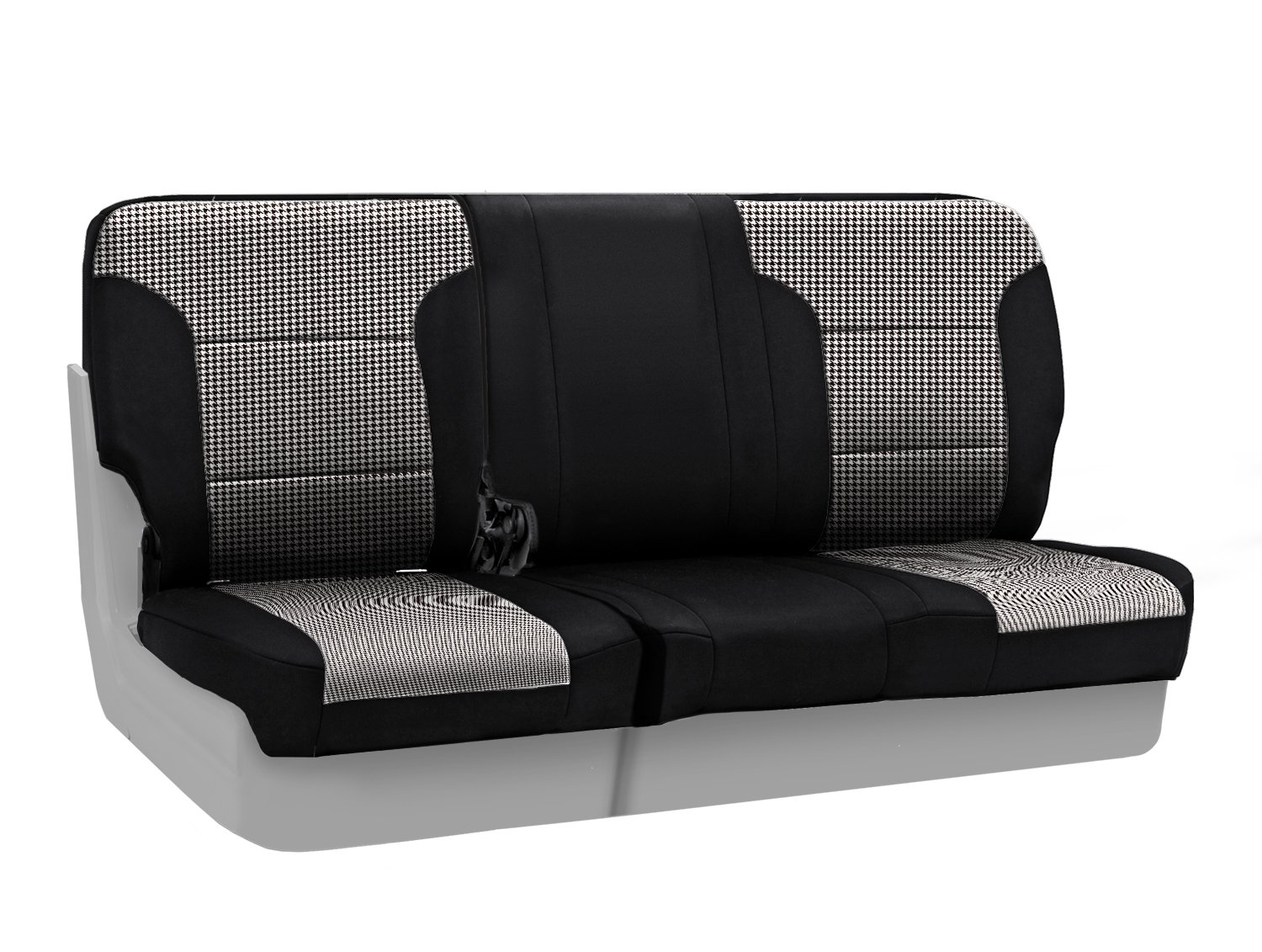 Coverking Rear 60/40 Bench Custom Fit Seat Cover for Jeep Grand Cherokee - Neosupreme Houndstooth with Black Sides | Waterproof & Durable Protection for Pets, Kids & Spills | Perfect for Off-Road Adventures & Daily Commutes