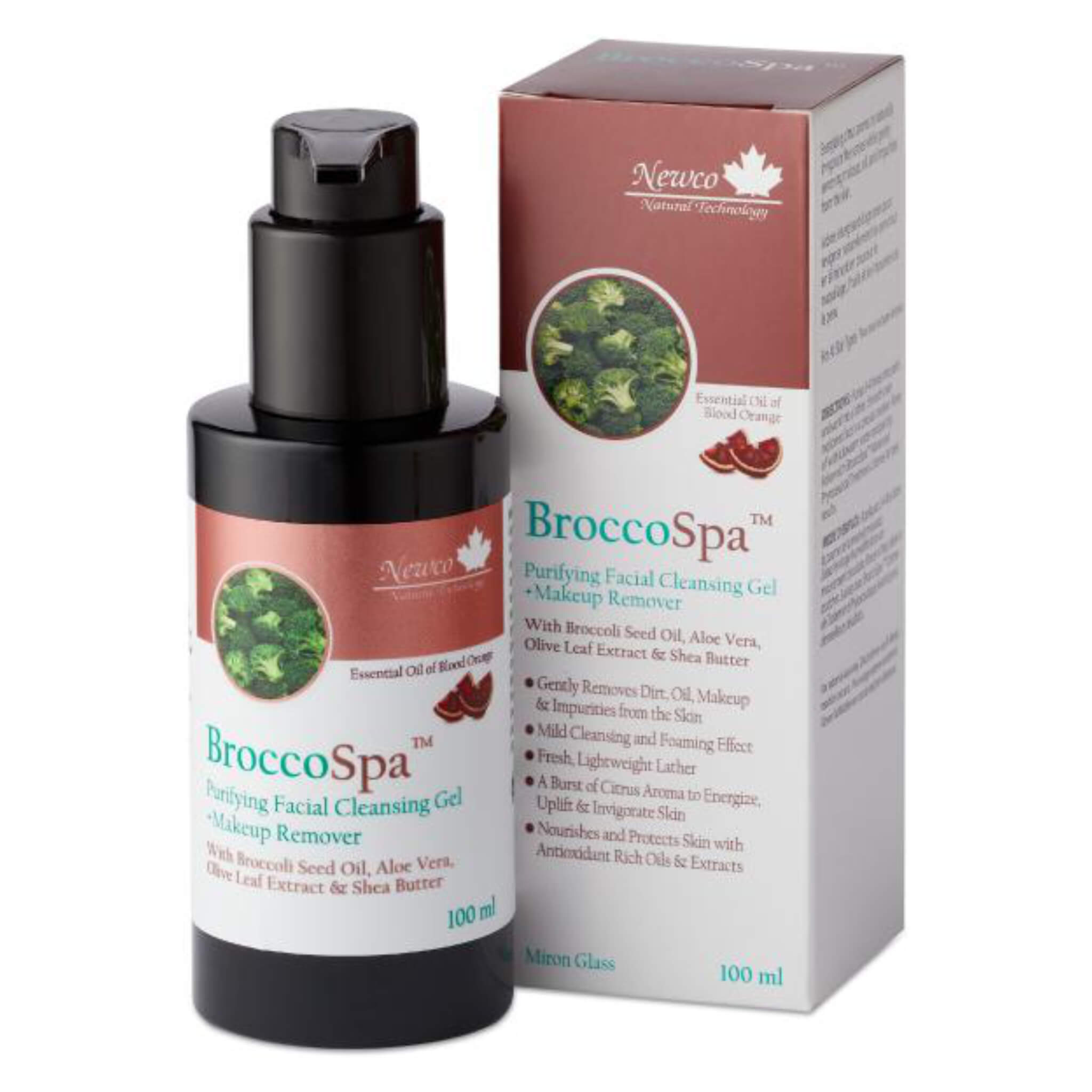 BroccoSpa Purifying Facial Cleansing Gel & Makeup Remover - Deep Cleansing for Acne-Prone & Sensitive Skin | Gentle Daily Face Wash for Women & Men | Perfect for Morning & Night Skincare Routine