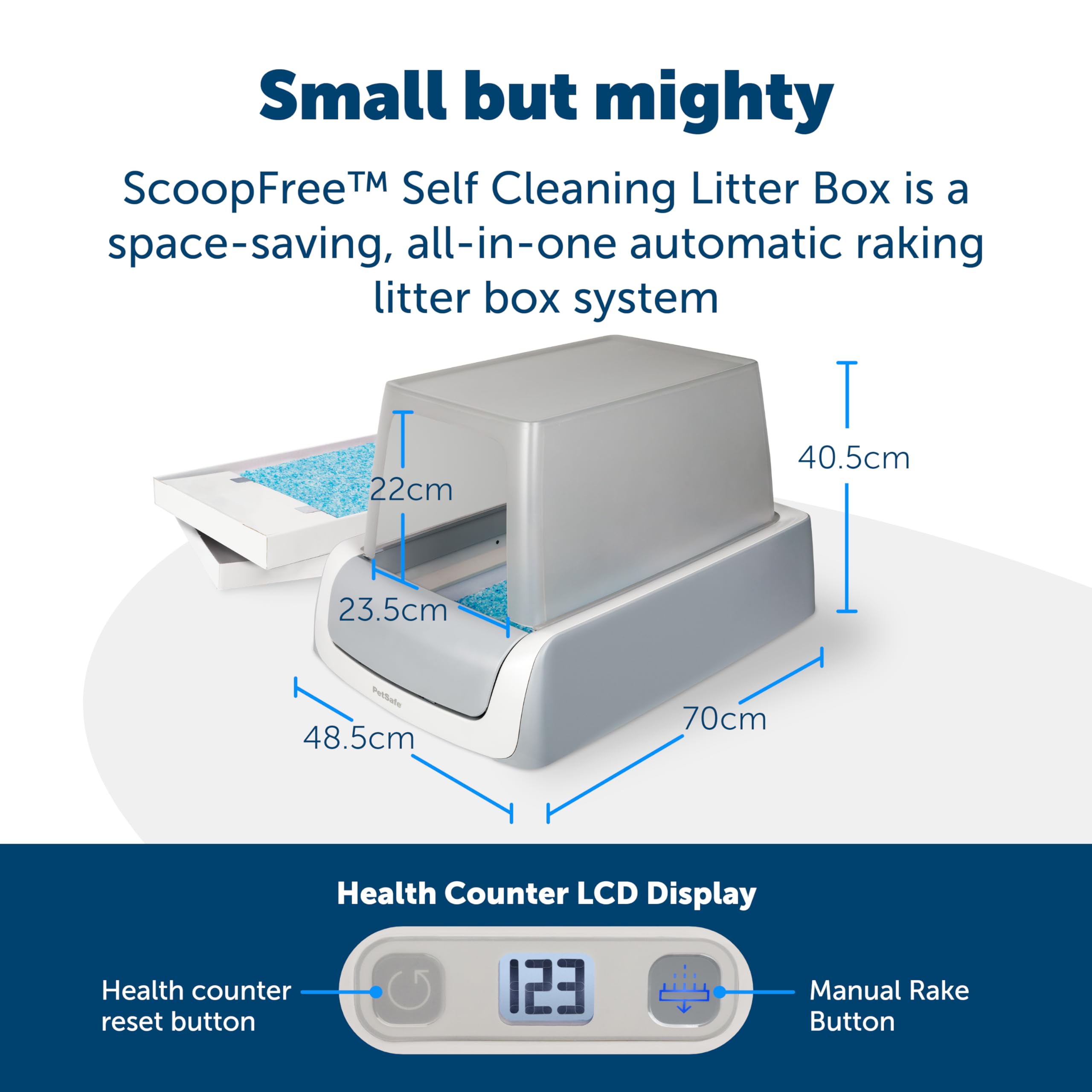 PetSafe ScoopFree Covered Self-Cleaning Cat Litter Box - 2nd Gen with Disposable Crystal Litter Trays, White | Automatic Odor Control for Indoor Cats | Perfect for Small Spaces & Multi-Cat Homes