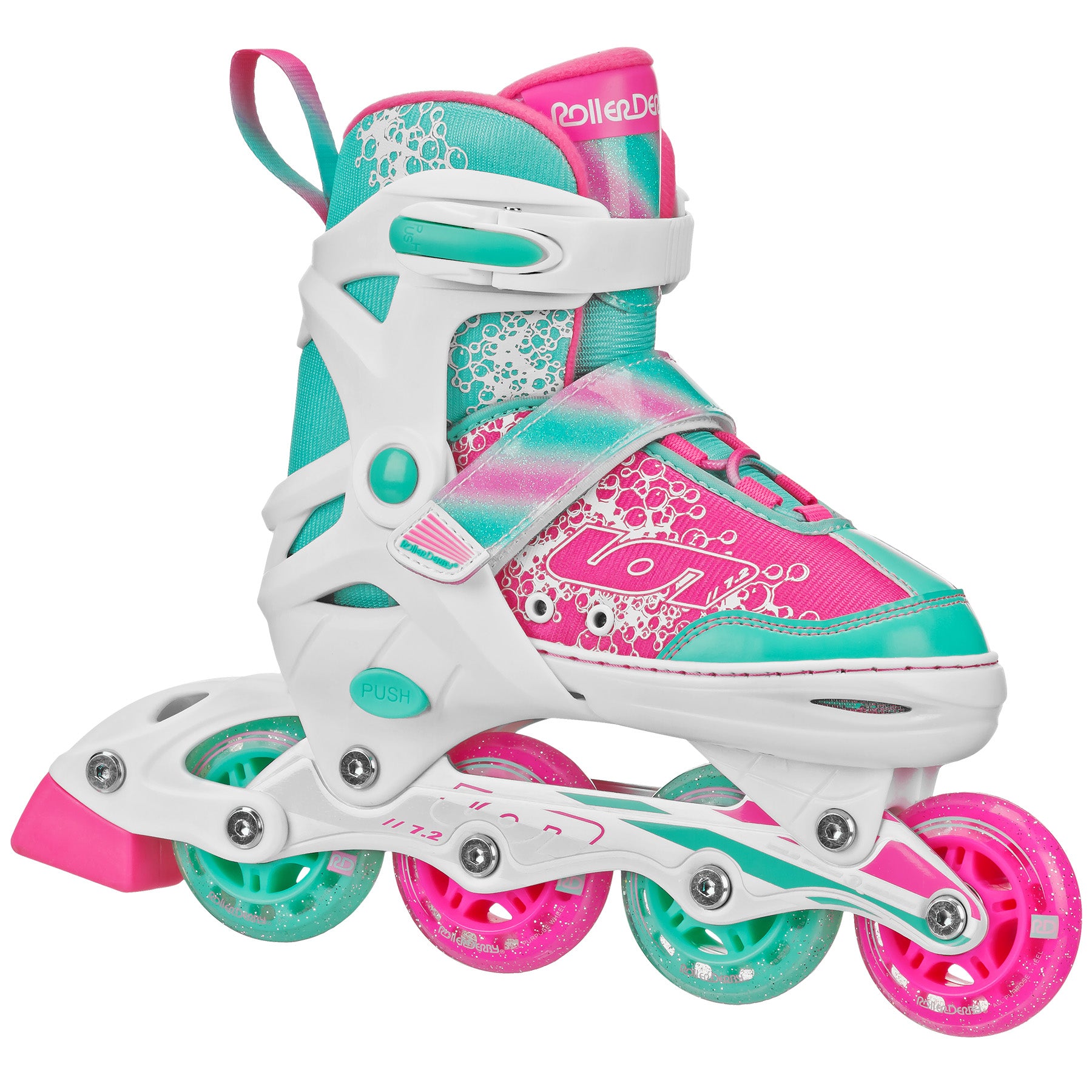 Ion 7.2 Adjustable Inline Skates for Girls - Lightweight Rollerblades with Comfortable Fit for Outdoor Skating, Fitness & Fun Activities