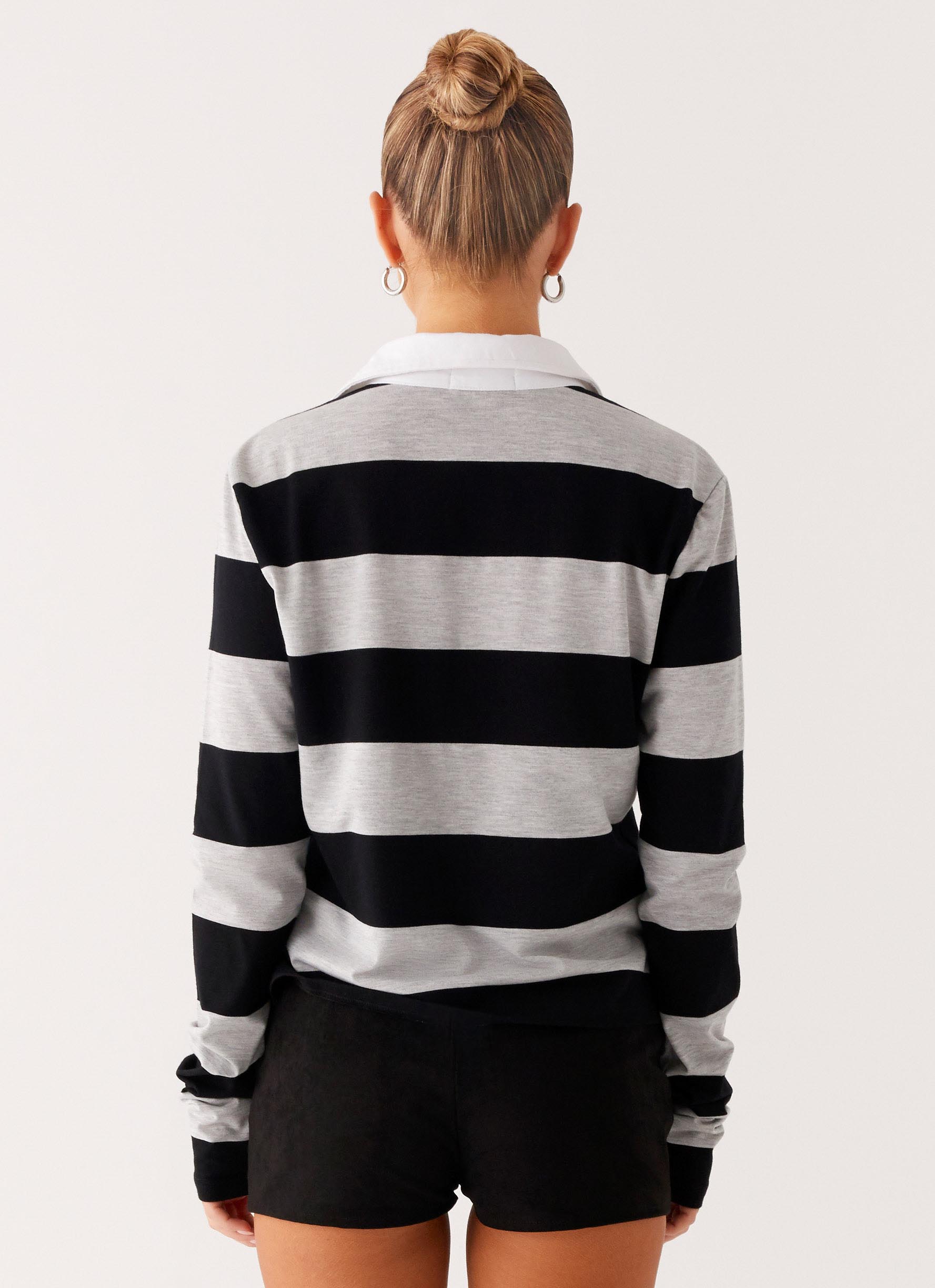 Beckett Polo Shirt for Men - Grey & Black Striped Casual Wear for Golf, Office, and Everyday Outfits