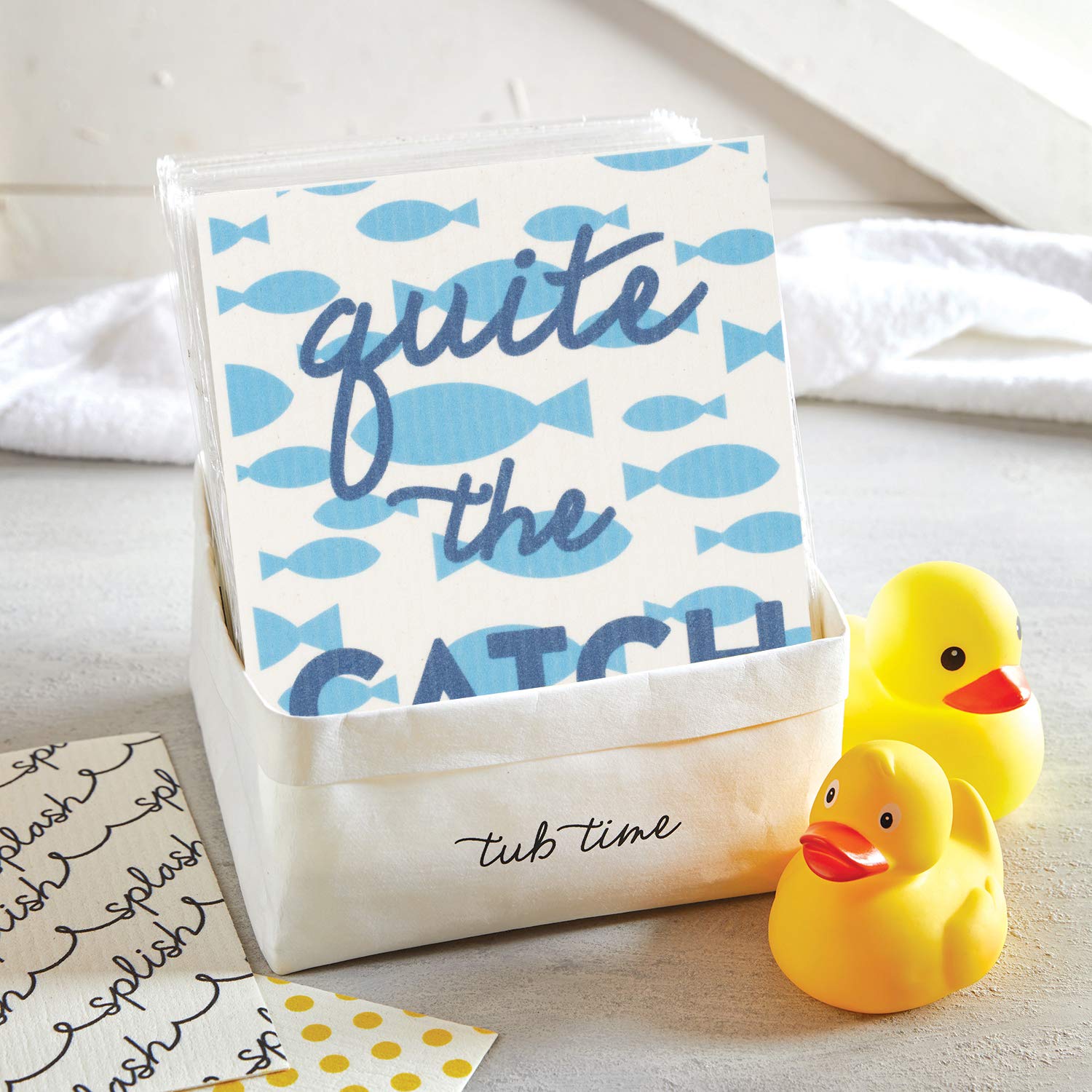 Stephan Baby Silly Sayings Reusable Cellulose Wash Cloths - Soft & Eco-Friendly Baby Washcloths for Bath Time, Face Cleaning & Gentle Skin Care