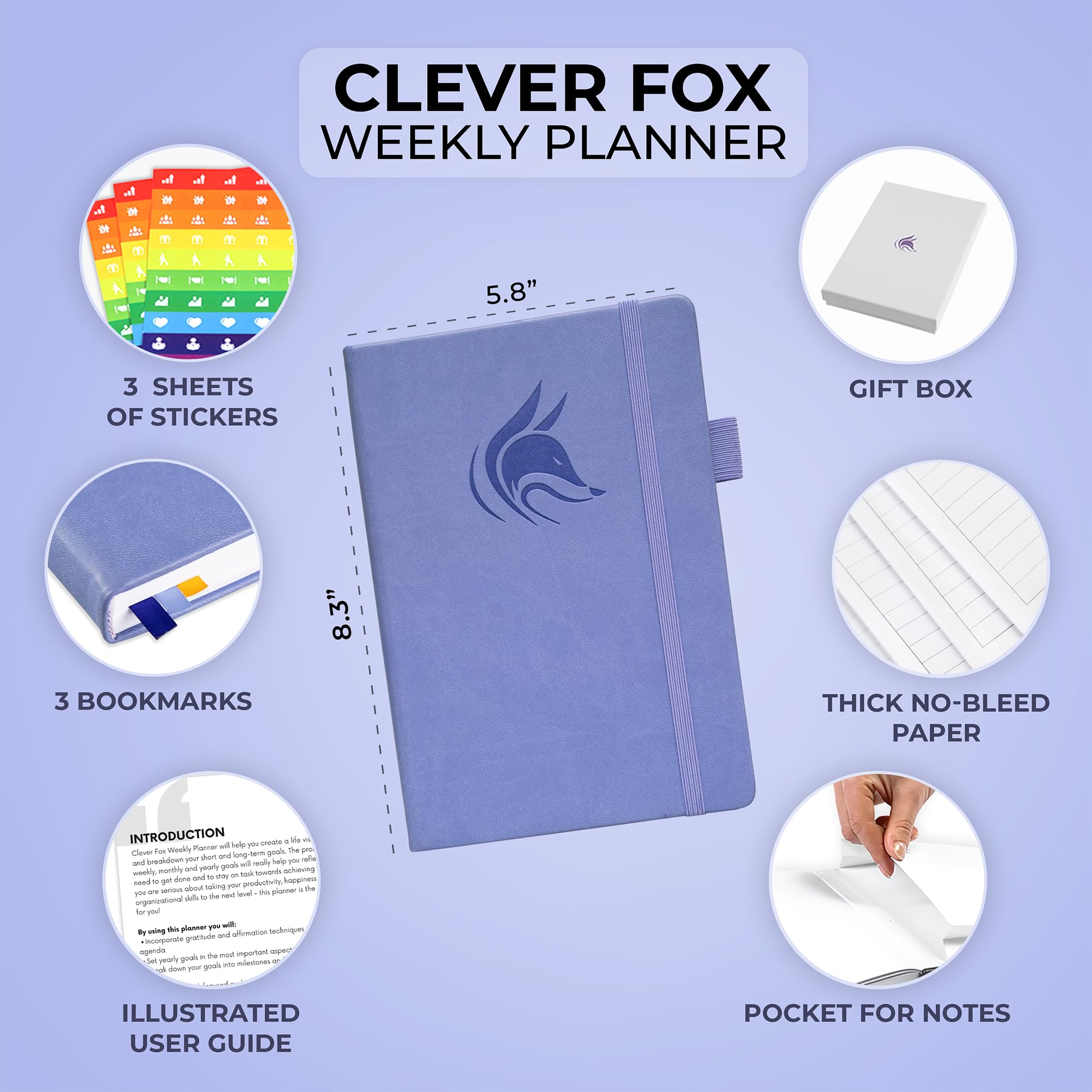 Clever Fox Dated Planner 2025-2026 - Weekly & Monthly Life Organizer with Habit Tracker, To-Do Lists & Goal Setting - Productivity Planner for Work, School & Personal Time Management (Lavender) - Perfect for Students, Professionals & Busy Moms