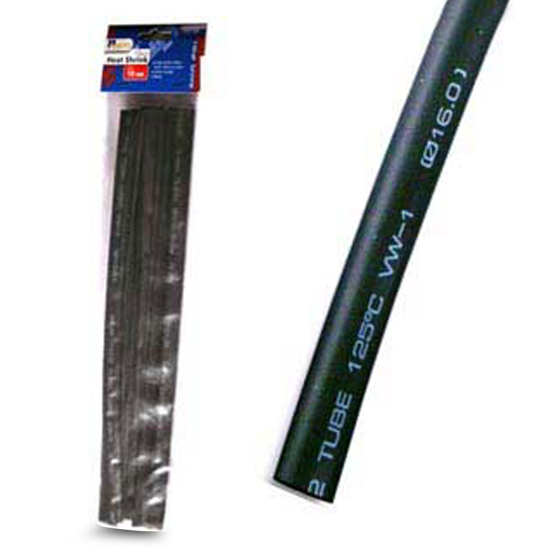 Aerpro HS16B 10-Pack 16mm Black Heat Shrink Tubing 30cm (12