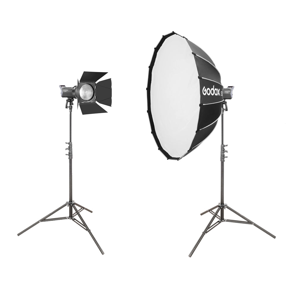 Litemons LED200D Dual Light Photography Kit with S120T Softbox & Fresnel Lens - Professional Studio Lighting for Portrait, Product, and YouTube Video Shooting
