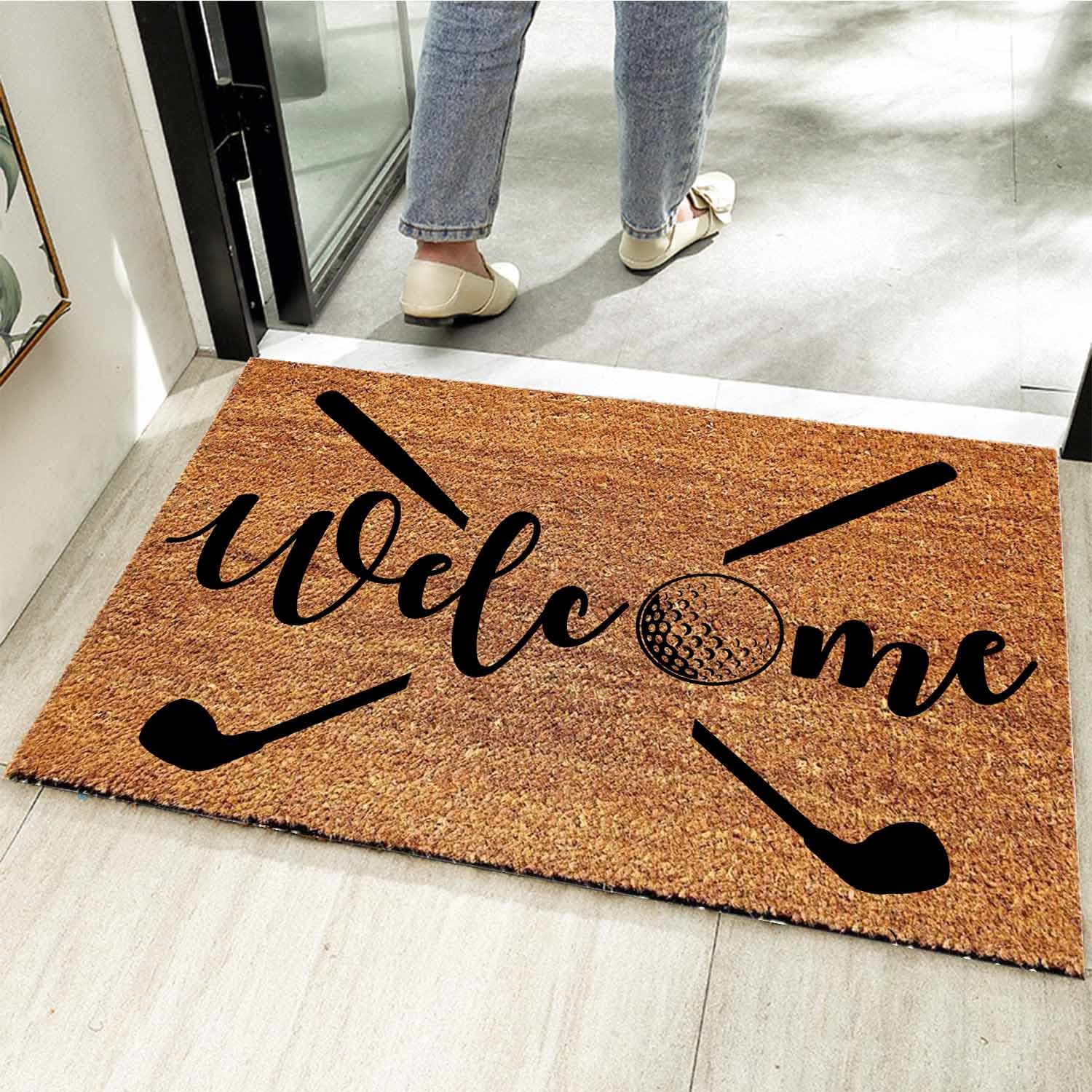 Funny Golf Welcome Doormat - Non-Slip Coconut Coir Entry Rug 23.6