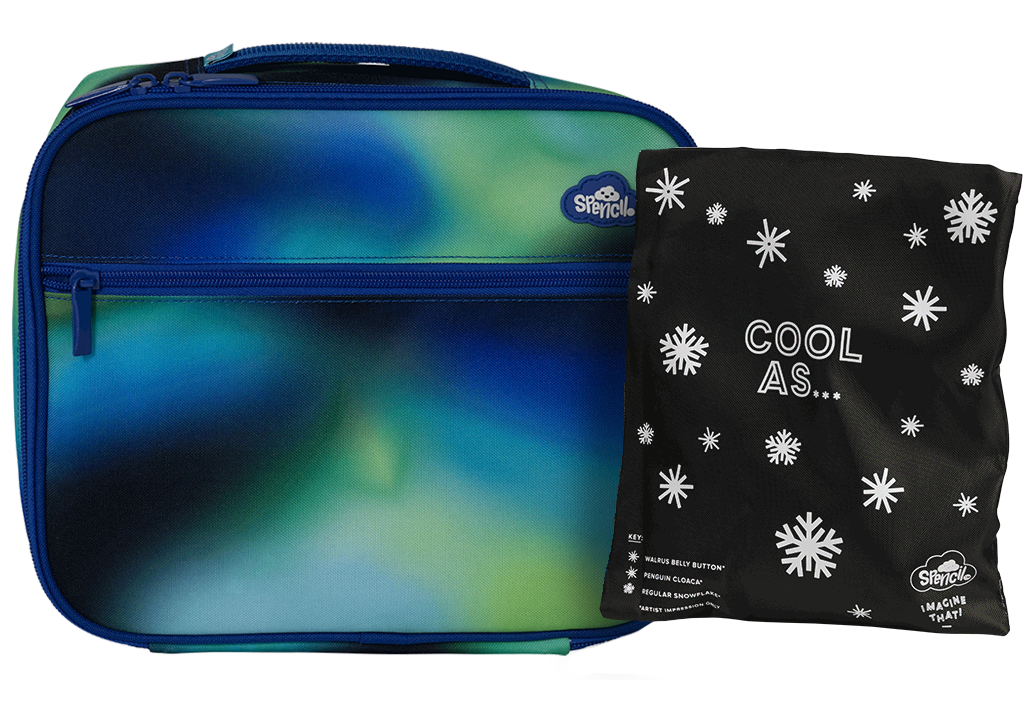 Spencil Insulated Lunch Bag with Chill Pack - Galactic Glow | Leakproof Cooler Lunch Box for Work, School & Picnics | Perfect for Adults & Kids | BPA-Free & Eco-Friendly