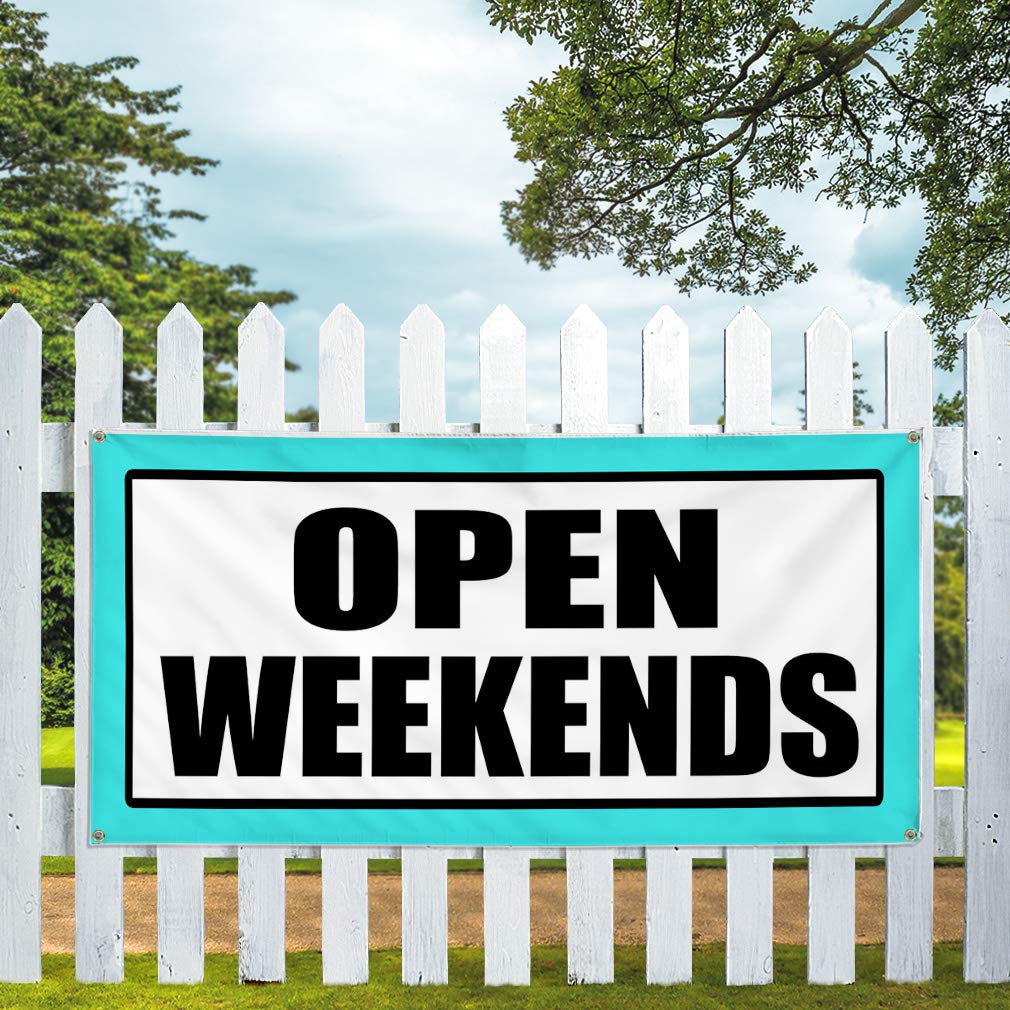 Durable 48x96 Inches Vinyl Banner with 8 Grommets - Weatherproof Outdoor Business Sign for Weekend Promotions, Yard Sales & Industrial Use - Multiple Sizes Available