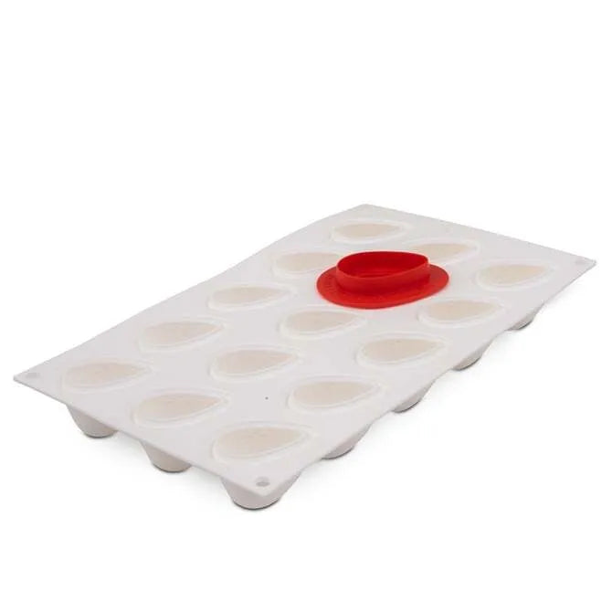 Fragola 30-Cavity Silicone Mold with Cutter - 15 Unique Shapes for Baking, Candy Making, Soap & Resin Crafts - Perfect for DIY Desserts, Party Treats and Homemade Gifts
