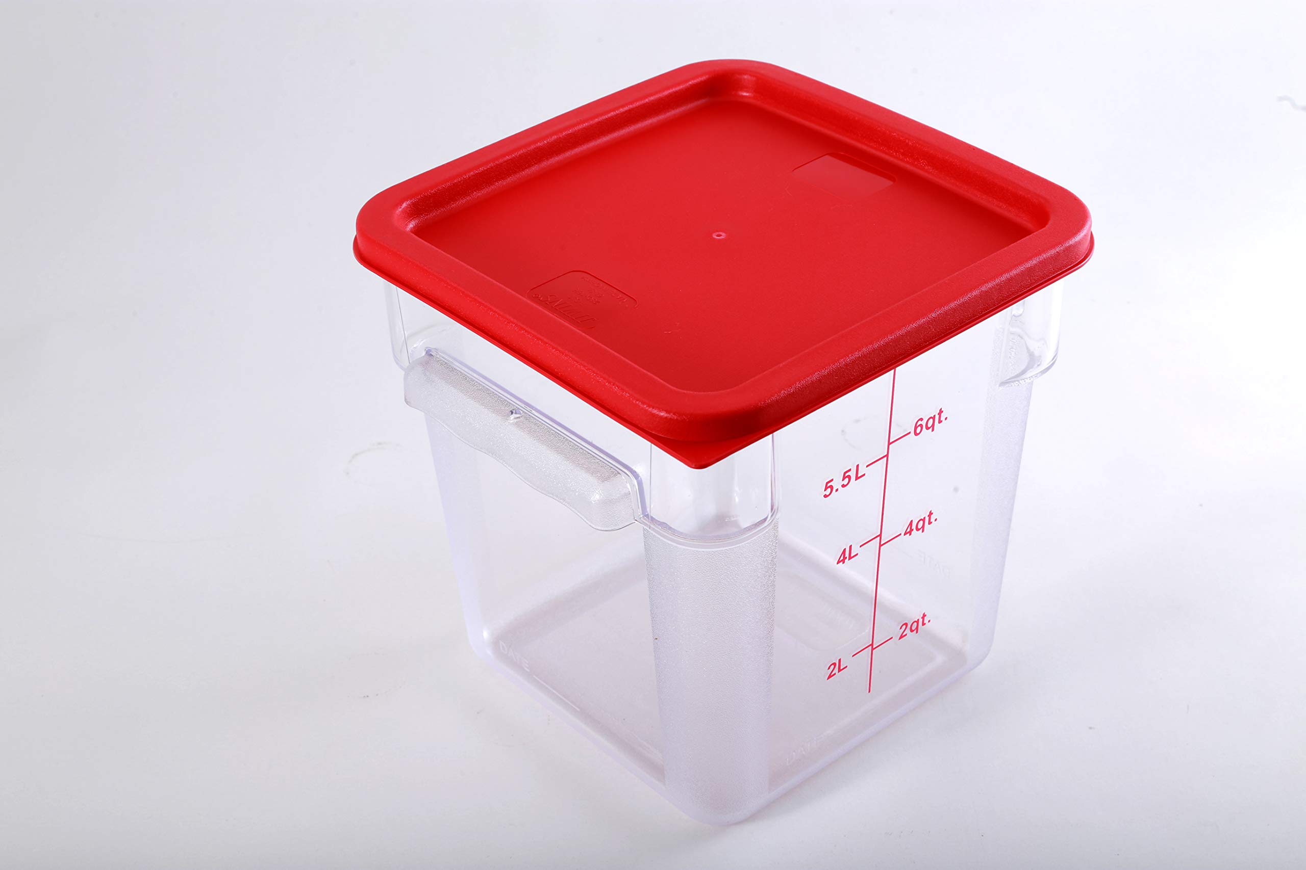5-Pack Clear Polycarbonate 8 Qt Commercial Grade Square Food Storage Containers with Lids - Durable, BPA-Free for Restaurant, Catering, Meal Prep & Bulk Food Storage
