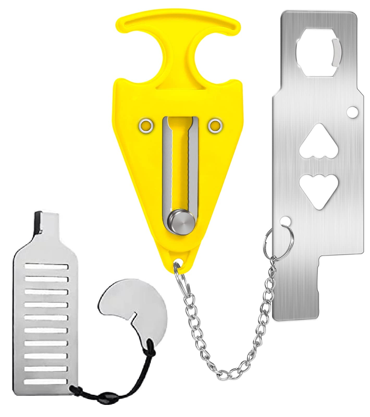 2022 Upgraded Portable Door Lock - Travel Security Device for Hotel Rooms, Apartments & College Dorms | Additional Safety Lock for Home & Traveling | Yellow Combination | Perfect for Solo Travelers, Students & Airbnb Guests