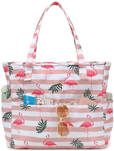 Flamingo Stripe Pink Leaves