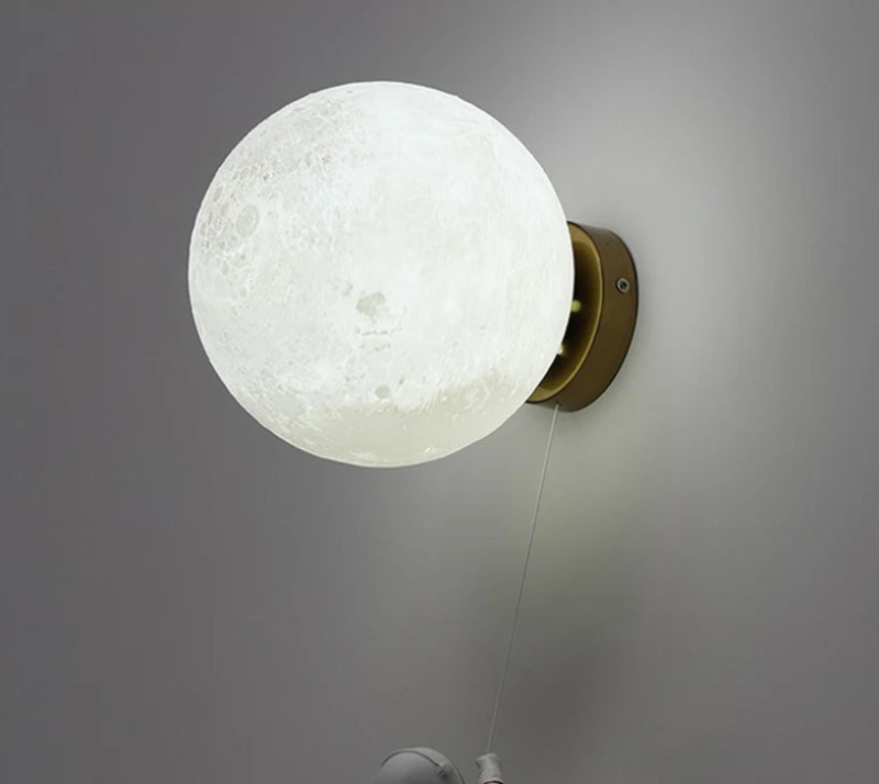 Man in the Moon Wall Lamp - Unique 3D Night Light for Nursery, Bedroom & Home Decor - Romantic Moonlight Ambiance Lighting for Kids Room & Adult Spaces