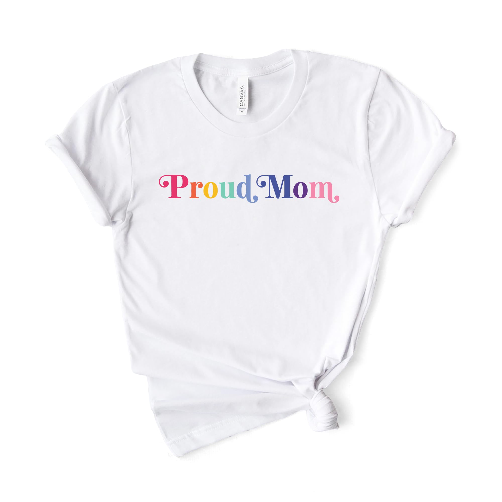 Proud Mom LGBT Pride Shirt - Rainbow Lesbian Mom Tee - Softstyle Unisex T-Shirt for Pride Month, LGBTQ+ Events & Family Celebrations