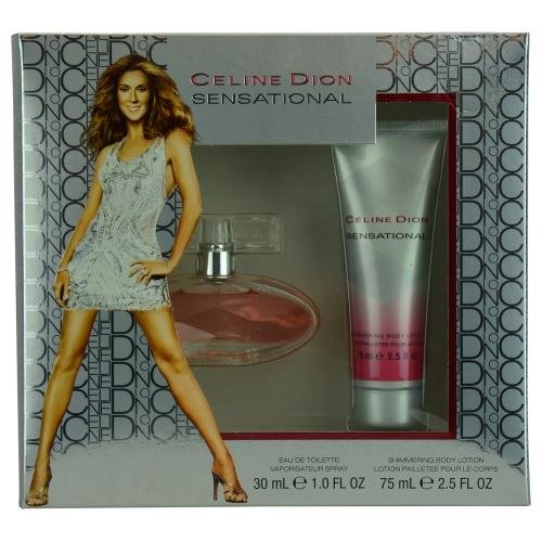 Celine Dion Sensational Gift Set for Women - 1 oz EDT Spray & 2.5 oz Shimmer Body Lotion | Perfume & Lotion Set for Daily Wear, Date Nights & Special Occasions