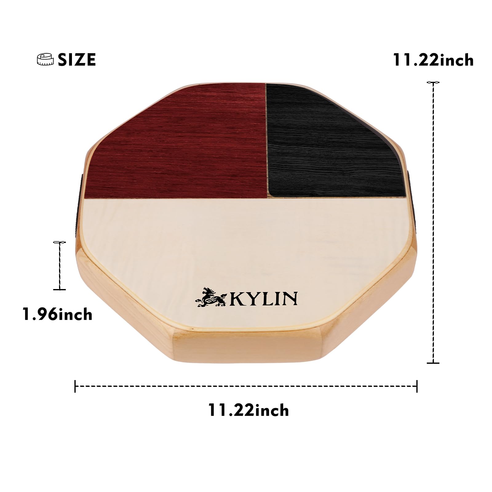 KYLIN Portable Cajon Box Drum - Wooden Percussion Instrument with Internal Guitar Strings, Compact & Lightweight for Travel - Perfect for Live Performances, Studio Recording, and Music Practice