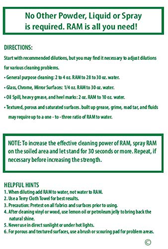 RAM All-Purpose Cleaner Concentrate - 6 Quart Bundle for Home, Kitchen, Bathroom & Office Cleaning | Eco-Friendly Multi-Surface Cleaner