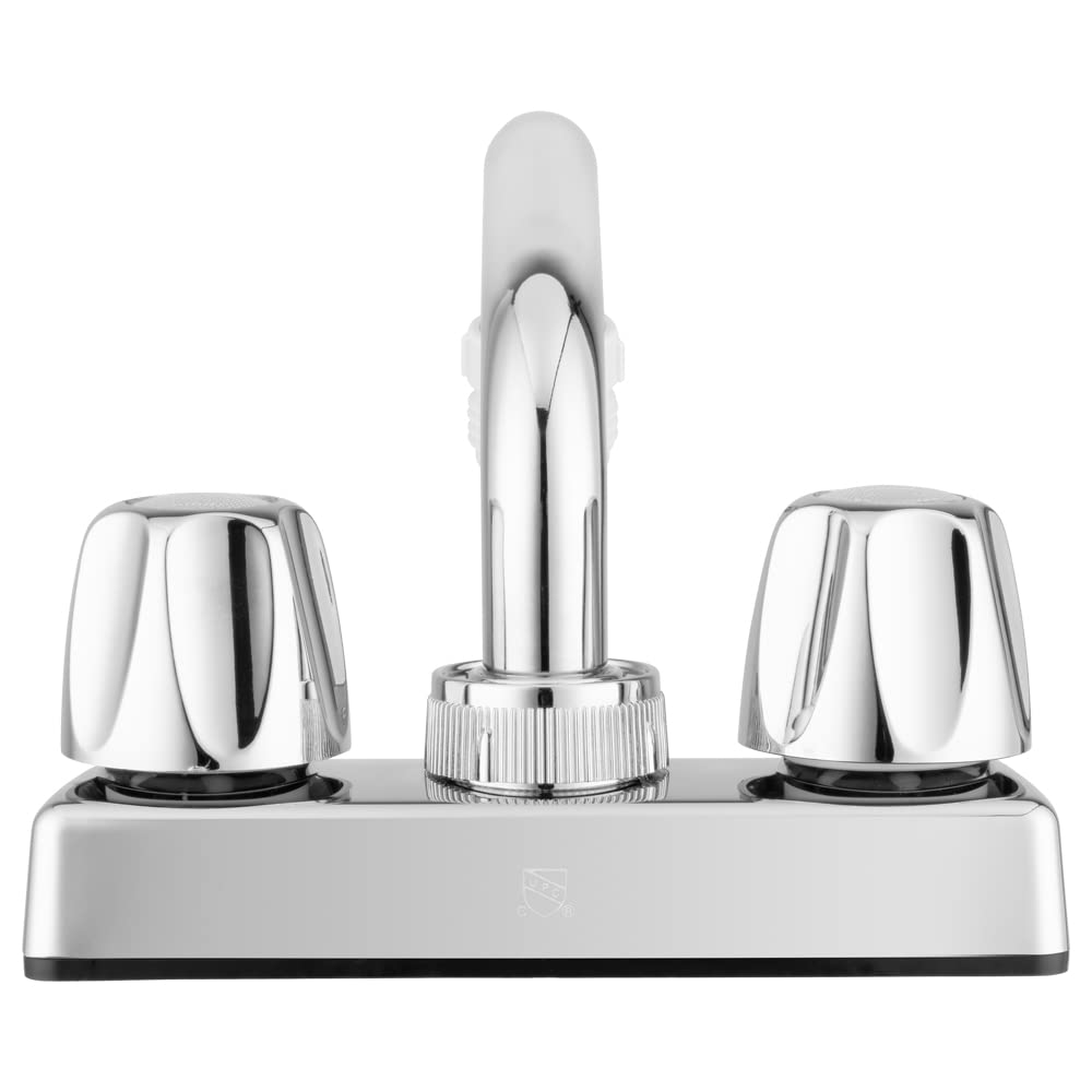 Pacific Bay Lynden Utility Laundry Sink Faucet with 360° Swivel Stainless Steel Spout - Garden Hose Adapter Compatible - Chrome Plated Plastic - Easy Installation for Laundry Room, Basement & Outdoor Use