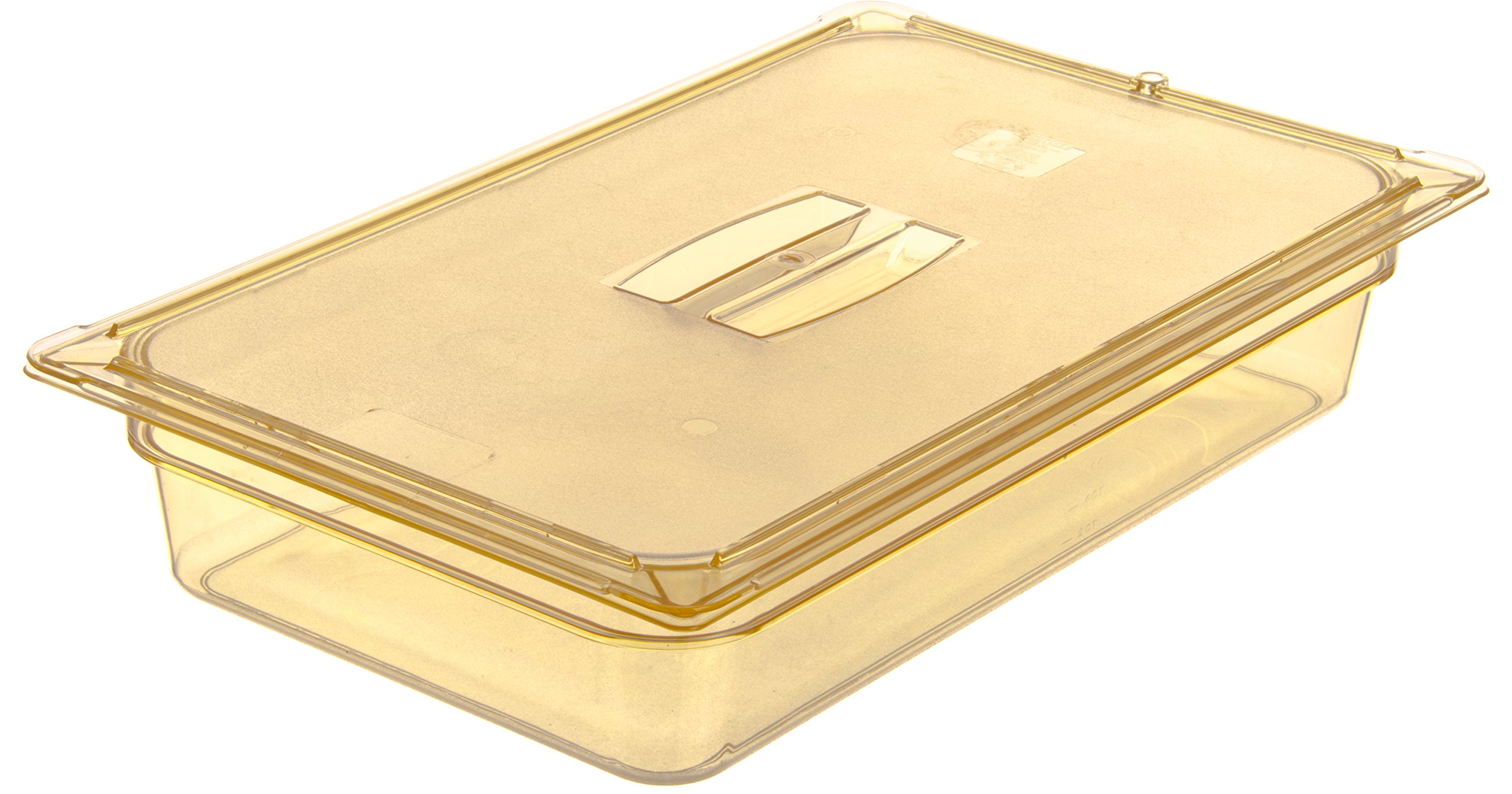 Carlisle 10410U13 High Heat Universal Lid for Full Size Food Pans - 20.75 x 12.88 Inches, Amber, Durable Plastic, Case of 6 - Perfect for Restaurants, Catering & Commercial Kitchens