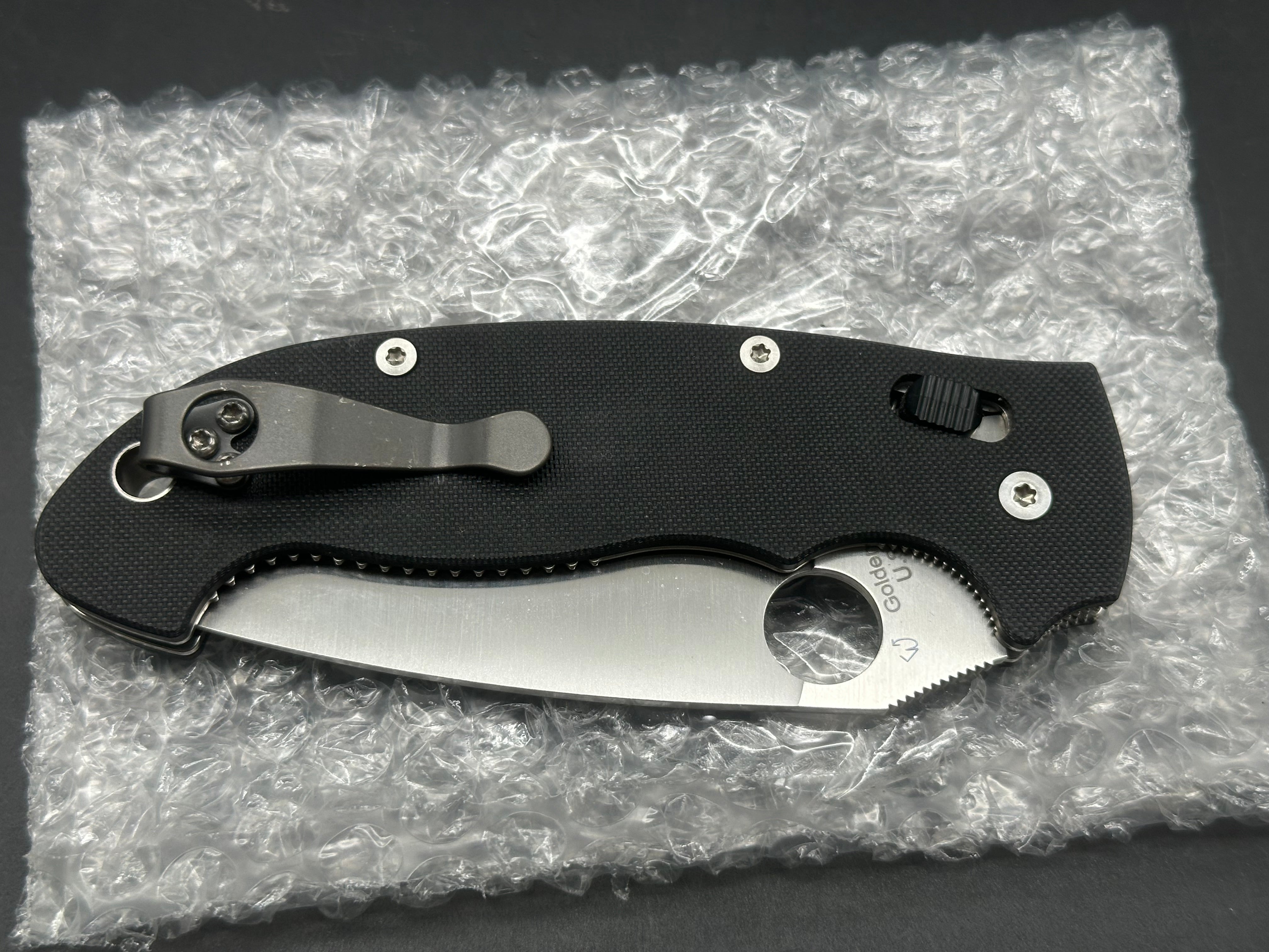 Spyderco Manix XL Folding Knife - Black G10 Handle, CPM-S30V Steel Blade, Lightweight EDC Pocket Knife for Outdoor Camping, Hiking & Survival Gear