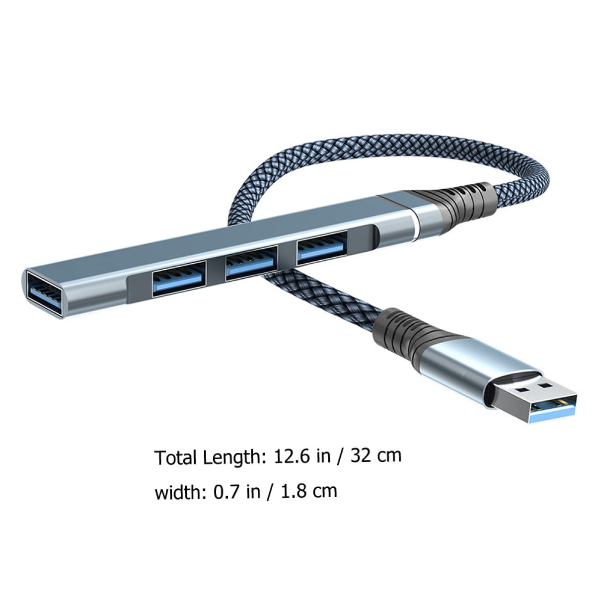 5-Port USB Hub, Aluminum Alloy USB Splitter for Laptop & PC - High-Speed Data Transfer, Multi-Device Charging Station - Perfect for Home Office, Gaming Setup & Travel Accessories