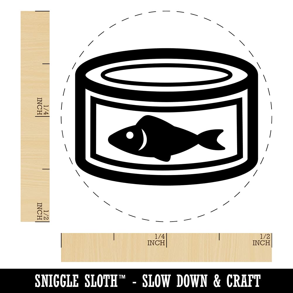 1/2 Inch Mini Can of Tuna Fish Rubber Stamp - DIY Planner Stamps for Scrapbooking, Journaling & Card Making - Perfect for Crafters & Stationery Lovers