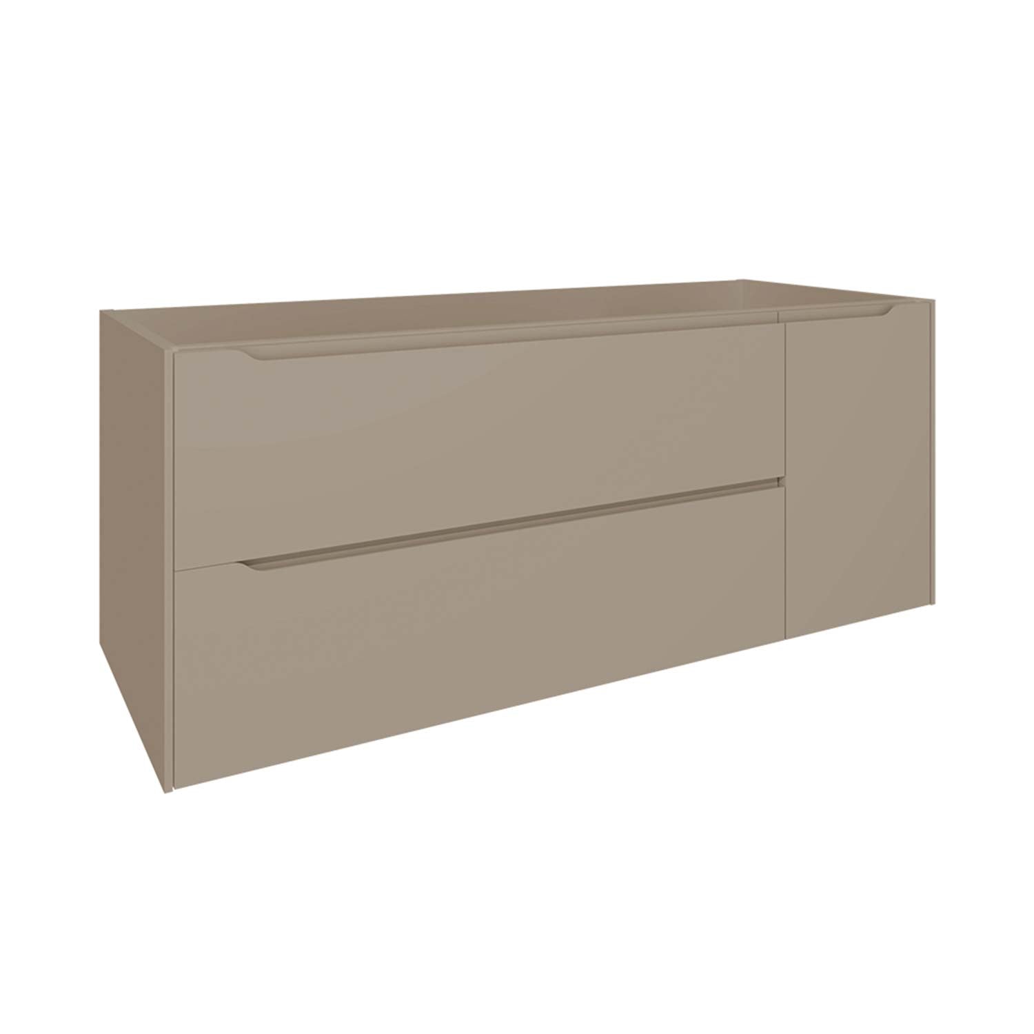 DAX Cenit 48 Inch Single Vanity Cabinet with 2 Drawers & 1 Door - Matt Moka Finish with Matt Toscana Basin (DAX CEN024846 M) - Perfect for Bathroom Remodeling and Modern Home Decor