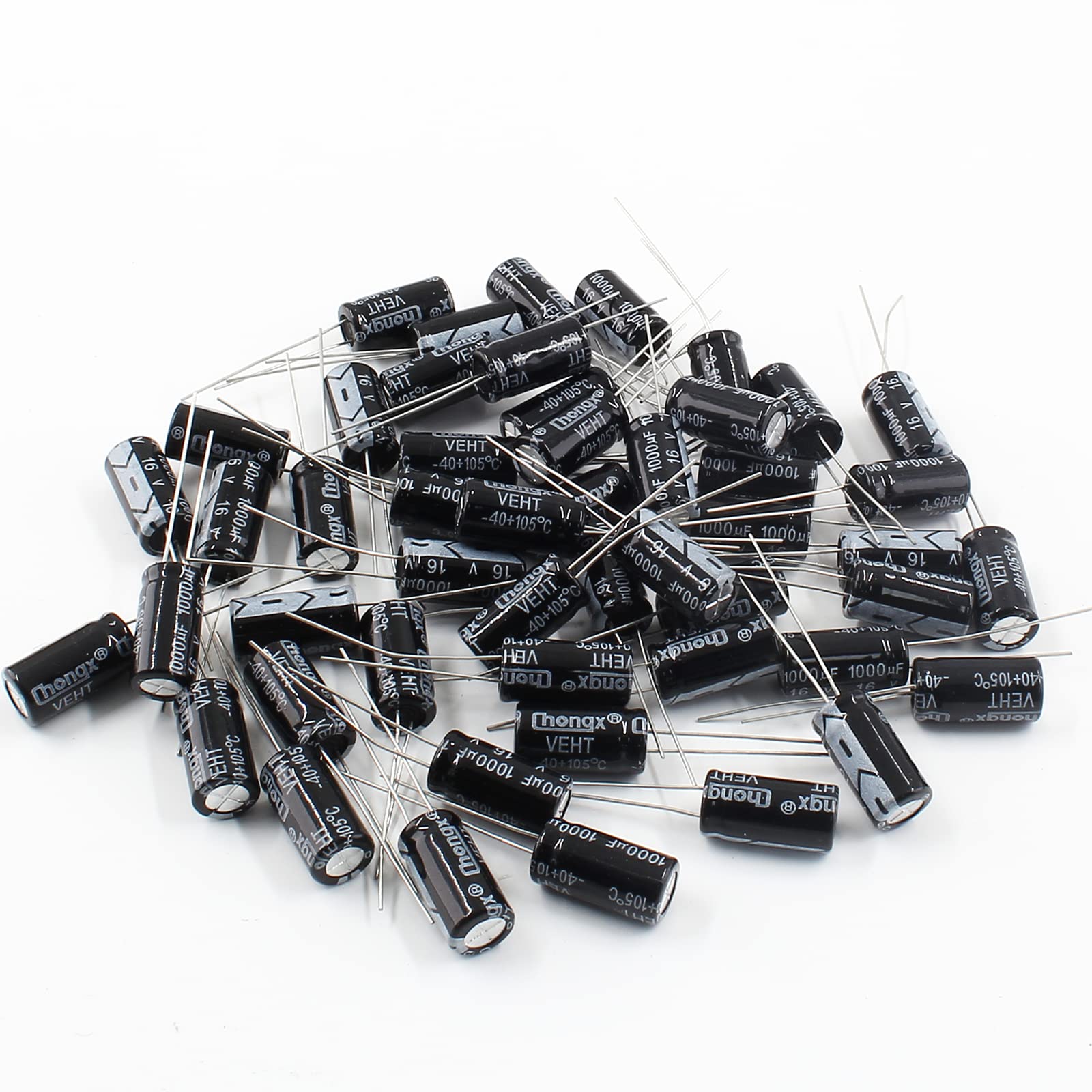 50PCS 16V 1000uF Aluminum Electrolytic Capacitors - 8x16mm Radial Lead for TV, LCD, Radio, Microwave & Gaming Electronics - Perfect for Circuit Board Repairs and DIY Electronics Projects