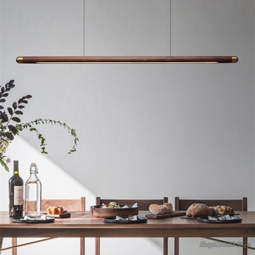 Walnut Wood Hanging Pendant Light - Modern & Stylish Home Lighting Fixture for Living Room, Bedroom, or Dining Area