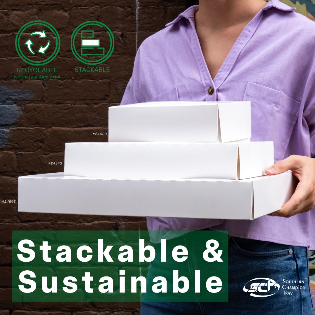 Premium SCT White Window Bakery Boxes with Attached Flip Top Lid - 6x6x3 Inch - 200 Count Bulk Pack - Perfect for Cupcakes, Cookies & Pastries - Commercial & Home Baking Use