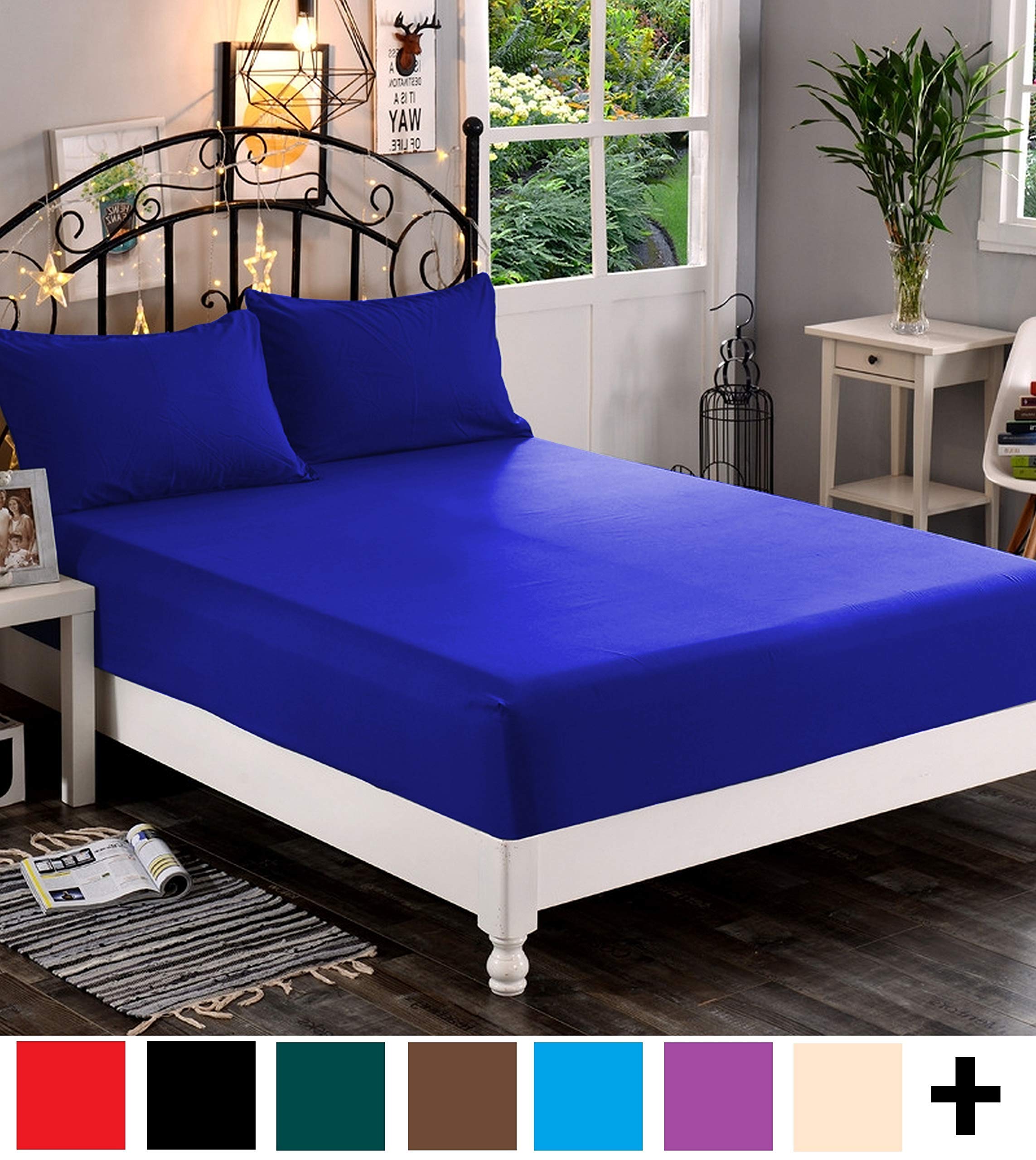 Luxury Soft Silky Satin Queen Size Fitted Sheet - 1 Piece Deep Pocket (12