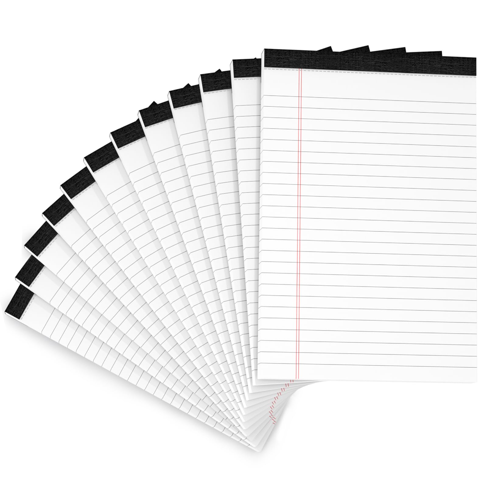 12-Pack 5x8 Inch Small Legal Notepads - 80 GSM White Lined Writing Pads, 30 Sheets Per Pad - Perfect for Office, School & Home Use - Durable Paper Notebooks for Work, Study & Daily Note Taking