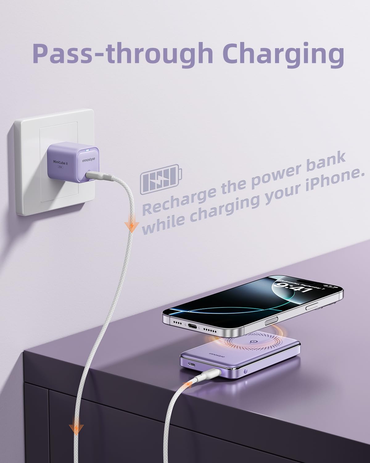 10000mAh Magnetic Wireless Power Bank for iPhone 15/14/13/12 Pro Max/Mini/Plus - PD 20W Fast Charging with USB-C Cable | Portable Charger for Travel, Work & Outdoor Activities