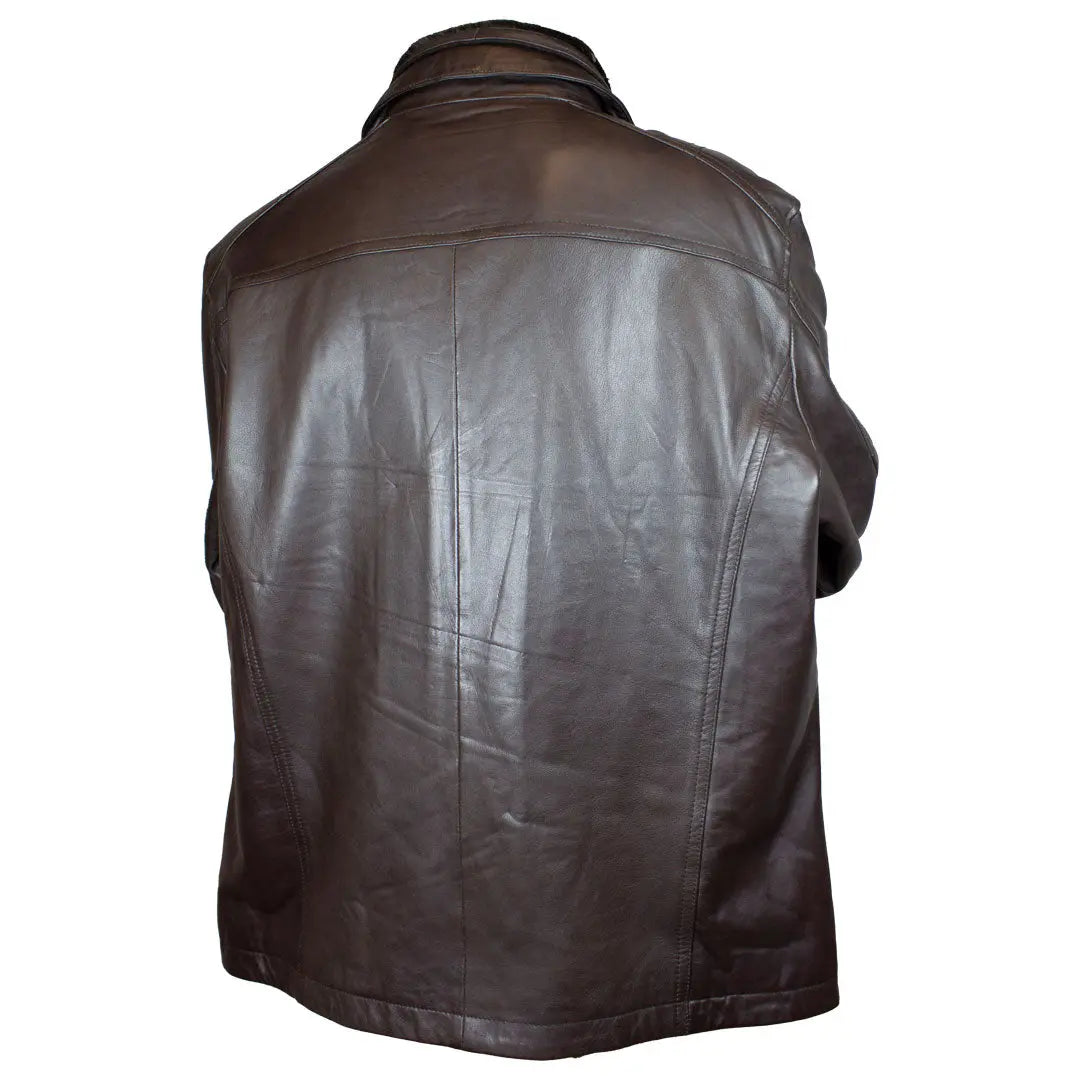 BOL Men's Cardigan Bomber Jacket - Genuine Lambskin Leather, Stylish & Comfortable - Perfect for Casual Outings, Date Nights & Fall Fashion