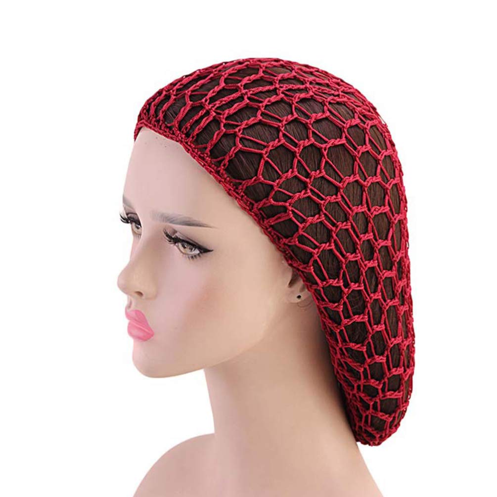 Minkissy Crochet Hair Net Snood - 2pcs for Women & Girls, Sleep & Bun Cover