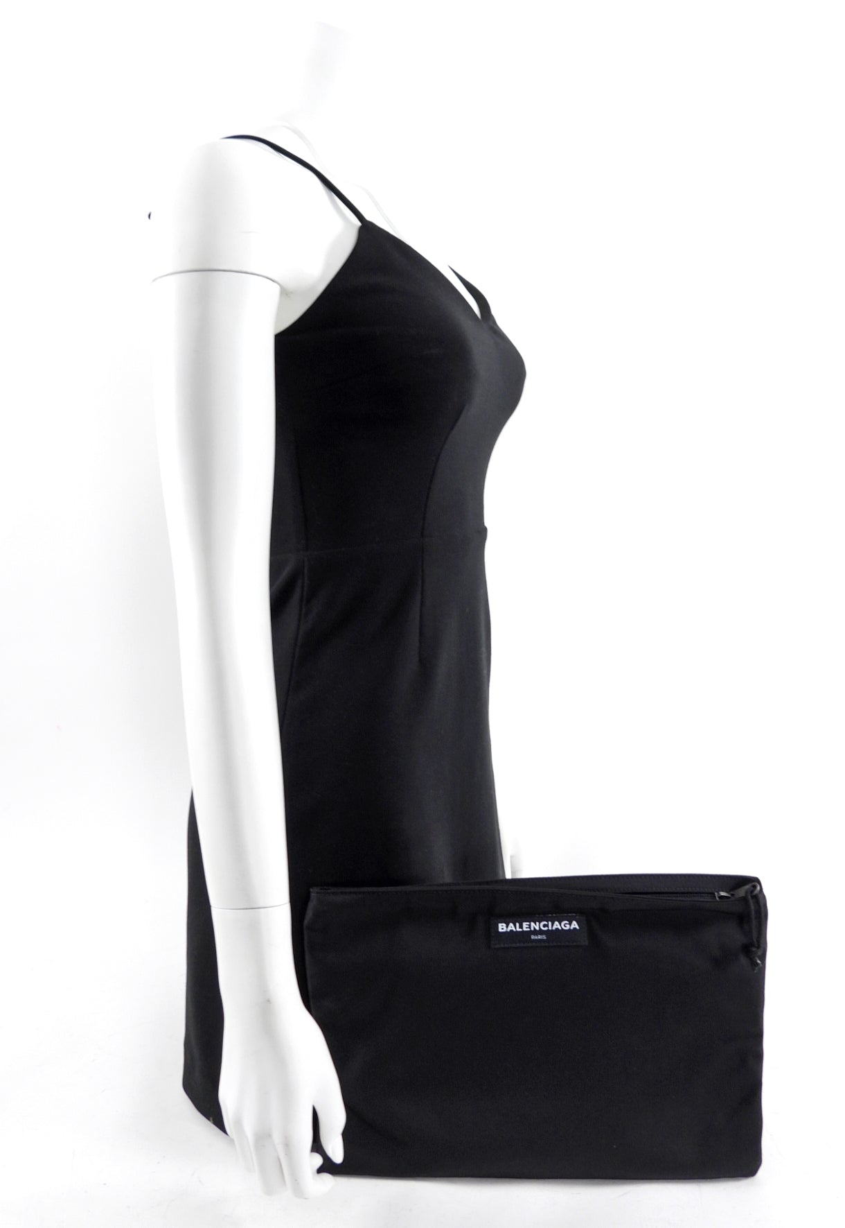 Balenciaga Black Nylon Zip Clutch Pouch Bag for Women | Stylish Crossbody Handbag for Evening Parties, Travel & Daily Use