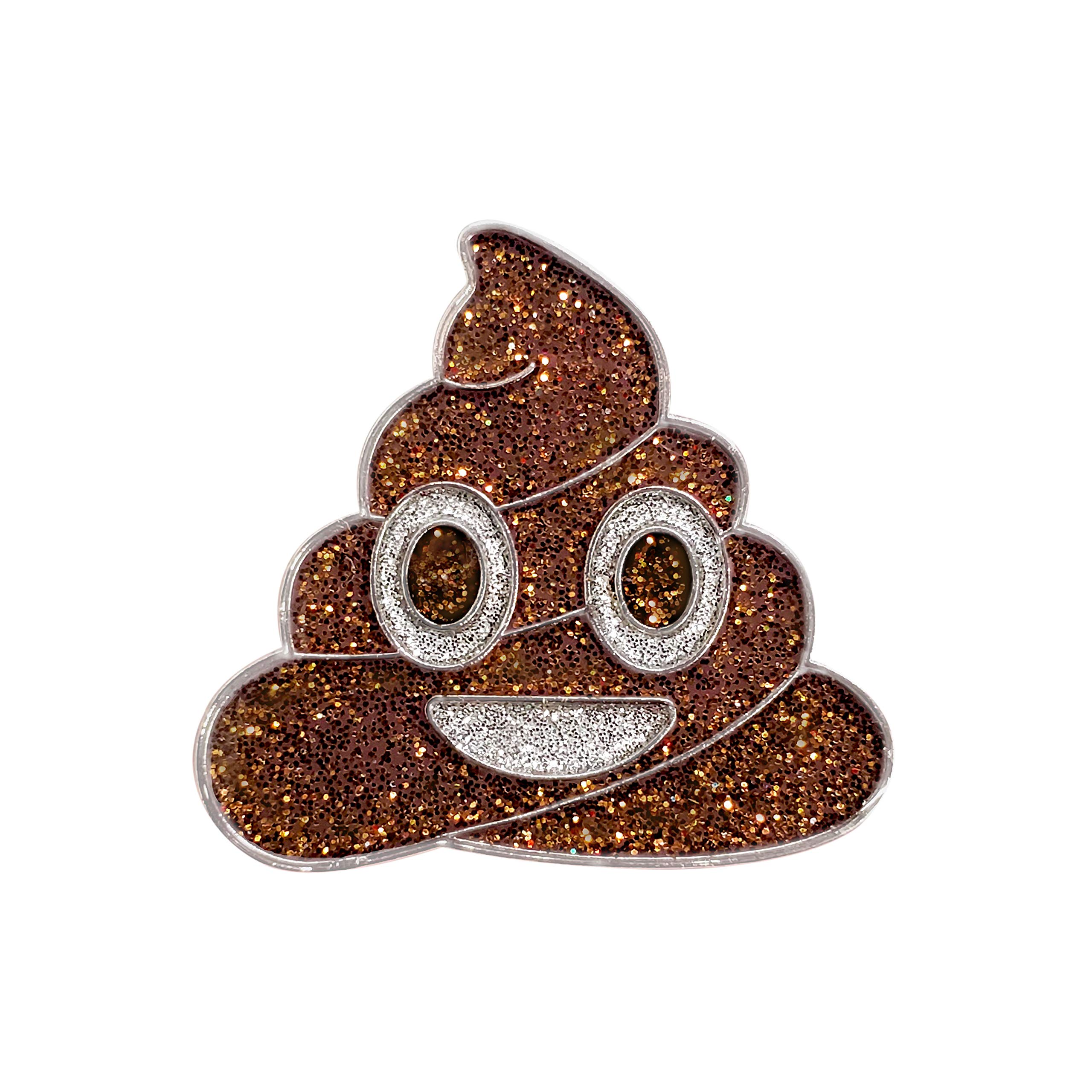 NAVIKA Glitter Poop Emoji Golf Ball Marker - Magnetic Hat Clip Included | Fun Golf Accessories & Unique Gift for Women & Junior Golfers | Perfect for Tournaments, Casual Play & Golf Gifts