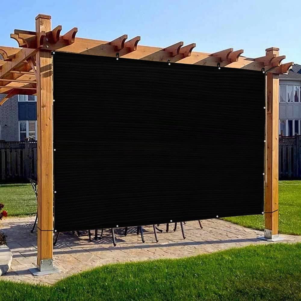 Shatex Privacy Screen Sun Shade Cloth - 6’ x 14’ Black Taped Edge with Grommets, UV Blocking Mesh for Pergola, Awning, Patio & Window Cover - Perfect for Outdoor Privacy, Sun Protection & Garden Shade