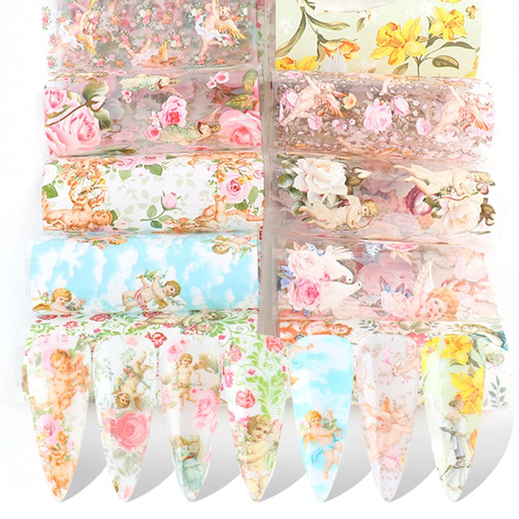 Holographic Starry Nail Art Foil Transfer Stickers - Floral & Adhesive Nail Decals for DIY Manicures | Perfect for Parties, Weddings & Special Occasions