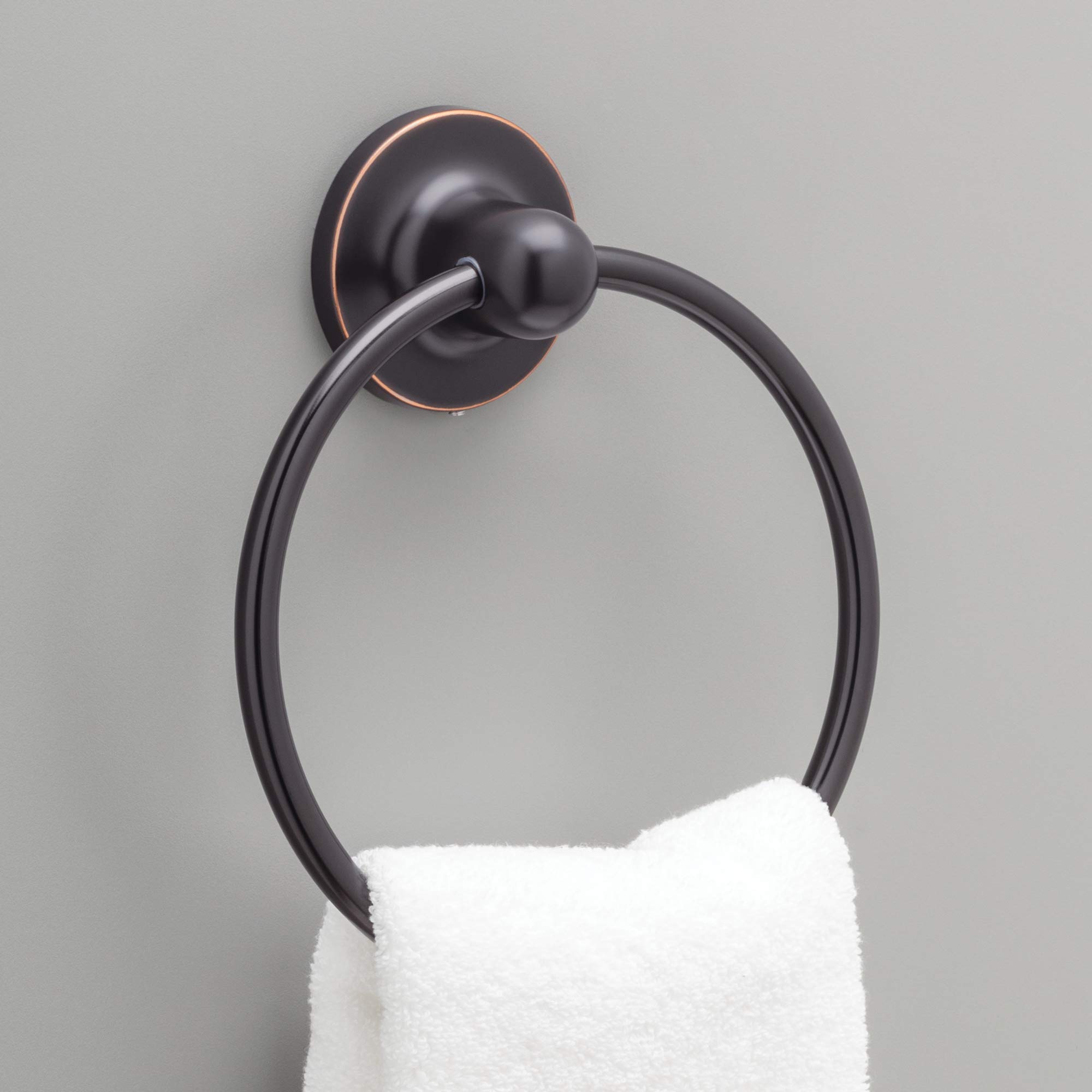 Franklin Brass Astra 4-Piece Bathroom Accessory Set in Oil Rubbed Bronze - Towel Bar, Robe Hook, Toilet Paper Holder & Towel Ring - Elegant Bathroom Decor for Modern Homes