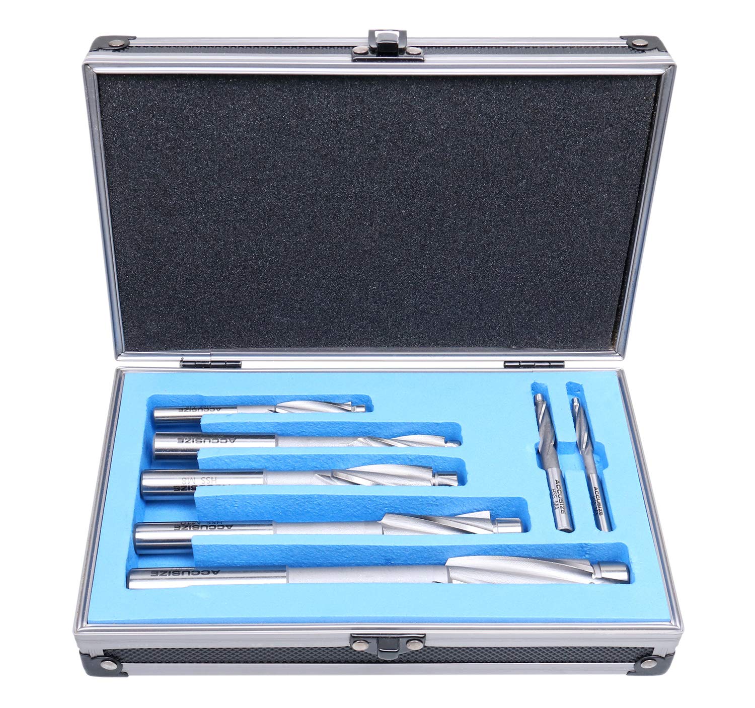 Accusize Premium Metric HSS Solid Cap Screw Counterbore Set - 3 Flute Straight Shank, 7 Piece (509S-007M) for Metalworking & Woodworking Projects