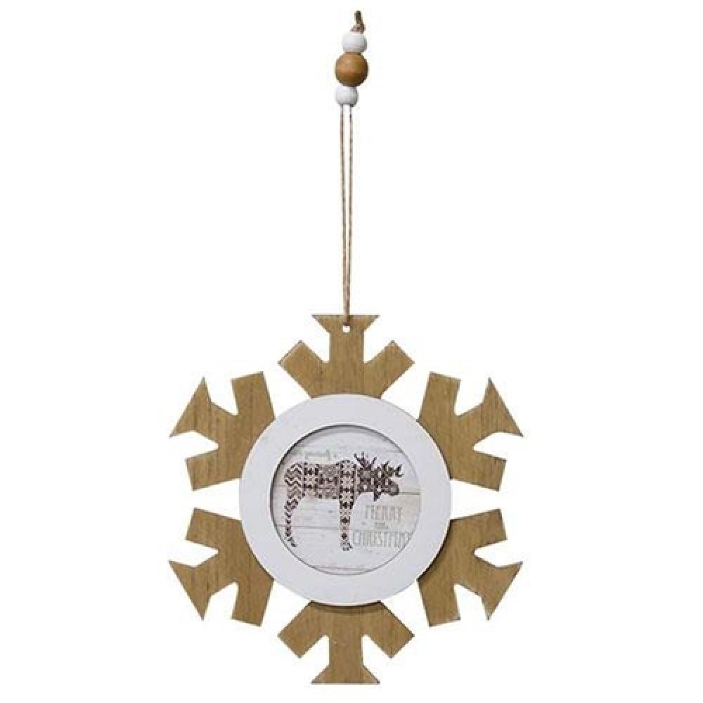 Festive Nordic Moose Wooden Christmas Ornament - Handmade Holiday Decor for Tree, Gift & Home Decoration - Perfect for Xmas, Winter Cabin & Scandinavian Style Interiors