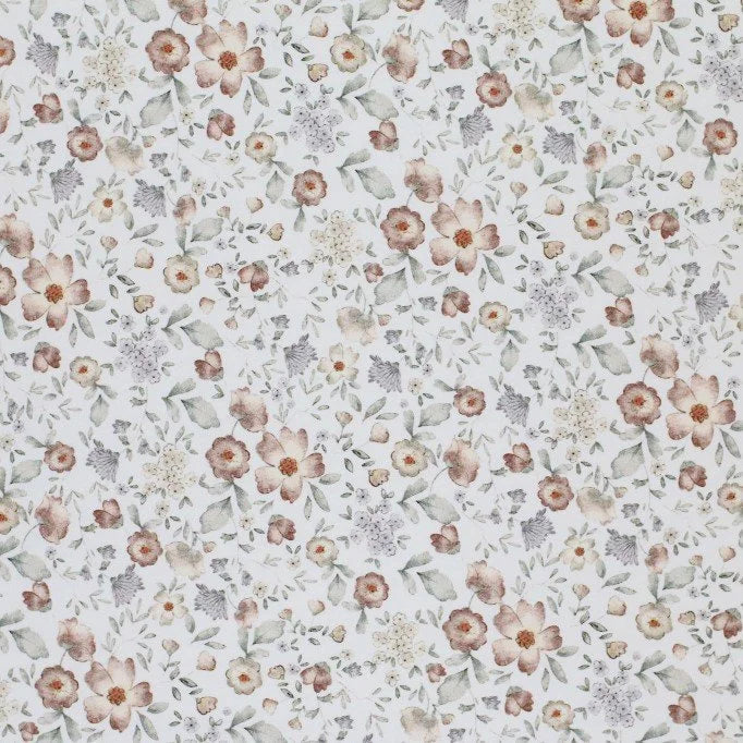 Vintage Floral Cotton Poplin Fabric - Soft & Breathable Material for Dresses, Shirts & DIY Sewing Projects | Perfect for Summer Fashion & Home Decor