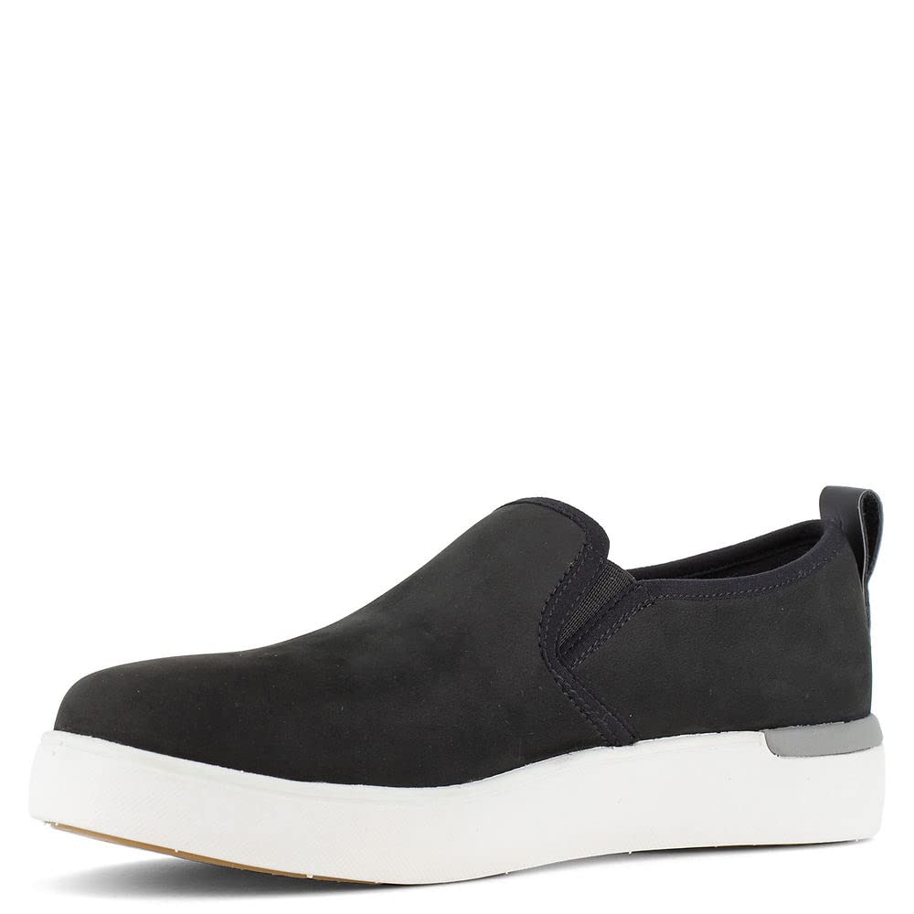 Rockport Women's RK643 Parissa Black Composite Toe Slip-On Work Shoes - Safety Toe, Size 6.5 - Comfortable & Durable for Nurses, Waitresses & Restaurant Workers