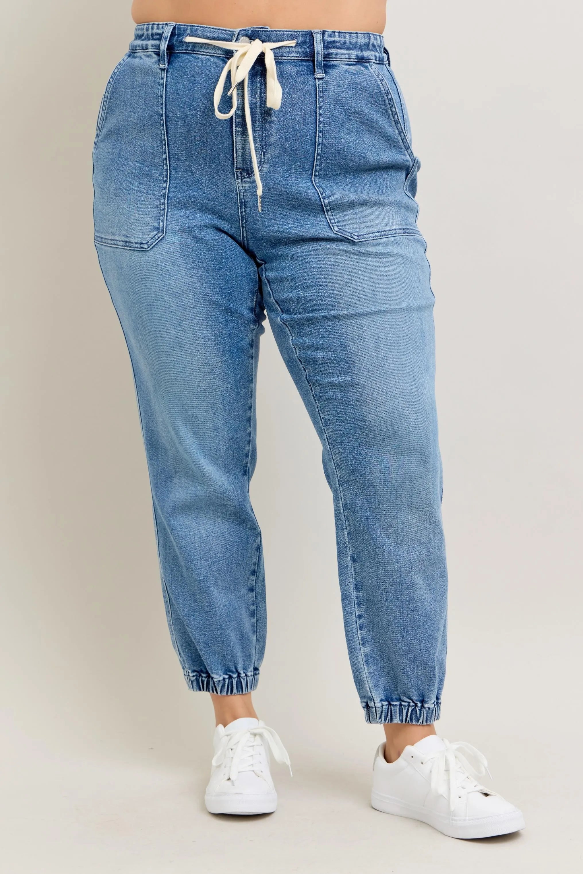 Judy Blue High Waist Stretch Denim Jogger Pants for Women - Comfortable Casual & Lounge Wear for Everyday Style
