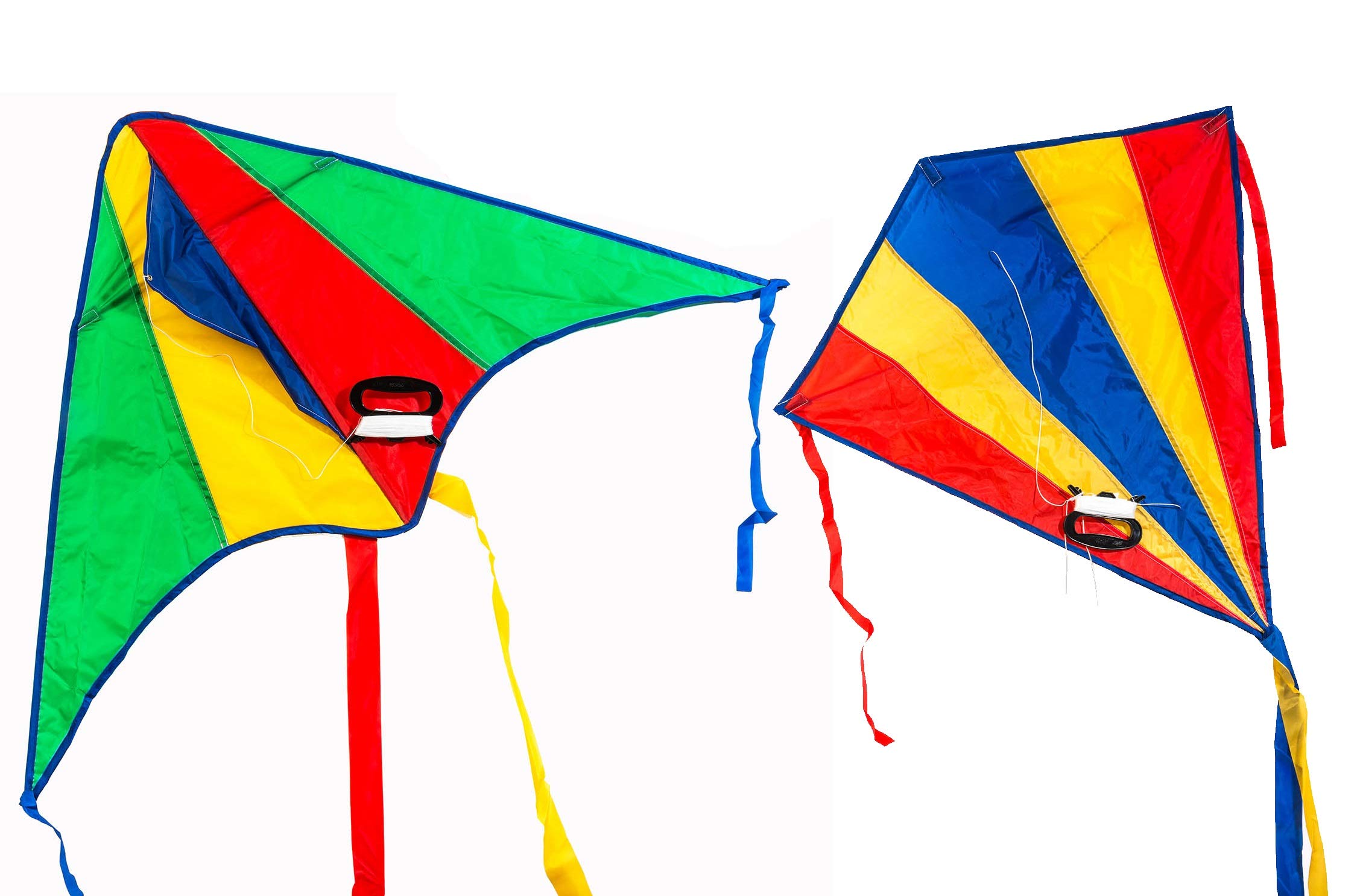 JA-RU Delta Kite Nylon Large Bulk Pack of 24 Assorted Kites for Kids - Easy to Assemble & Fly Outdoor Toys, Birthday Party Favors Gifts with Free Bouncy Ball (9877-24p) | Perfect for Beach Days, Park Playdates, and Summer Outdoor Family Activities