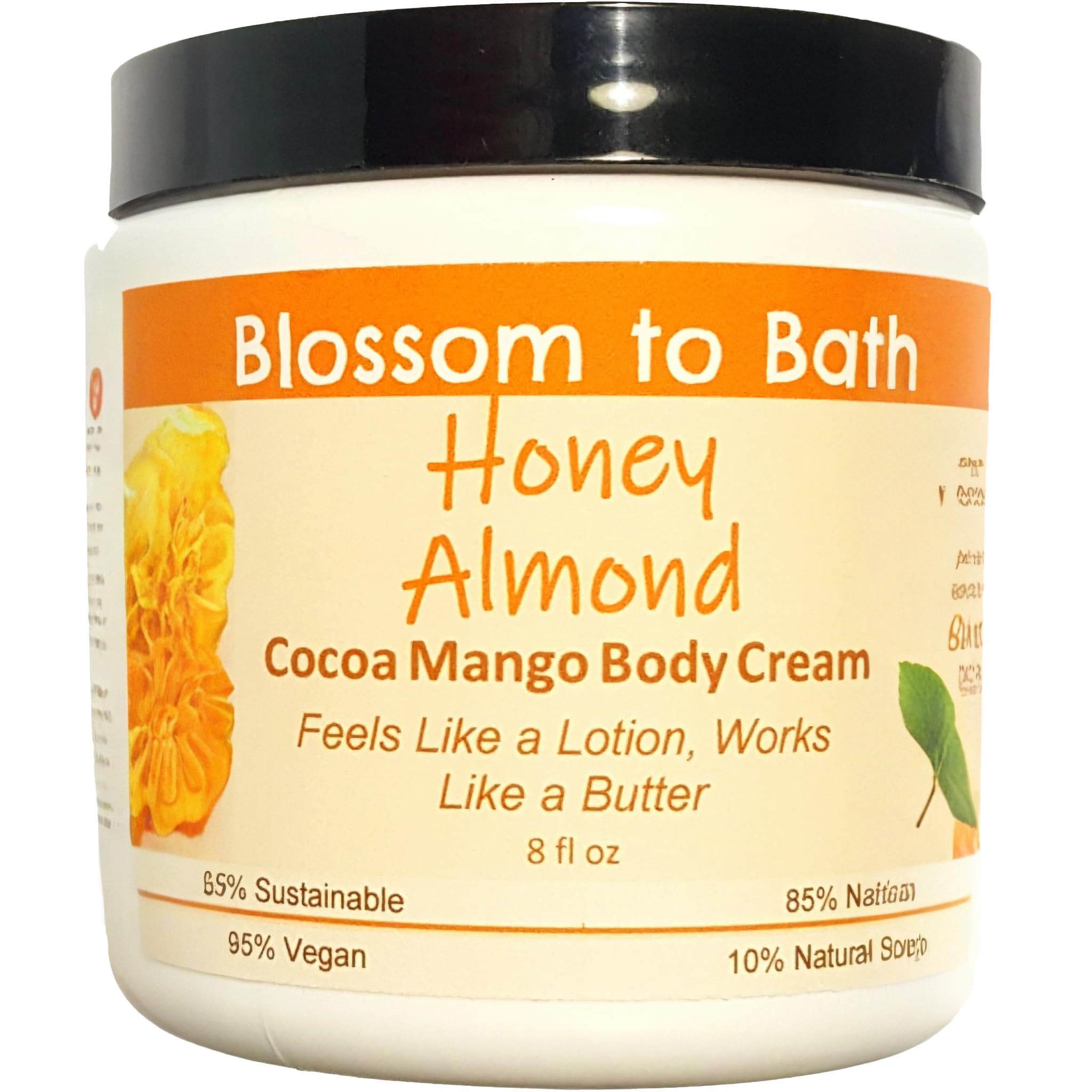 Honey Almond Cocoa Mango Body Cream - 8oz Phthalate-Free Moisturizing Lotion with Light Nutty Scent | Ultra-Hydrating Butter for Dry Skin | Perfect for Daily Use, Spa Nights & Gift Giving