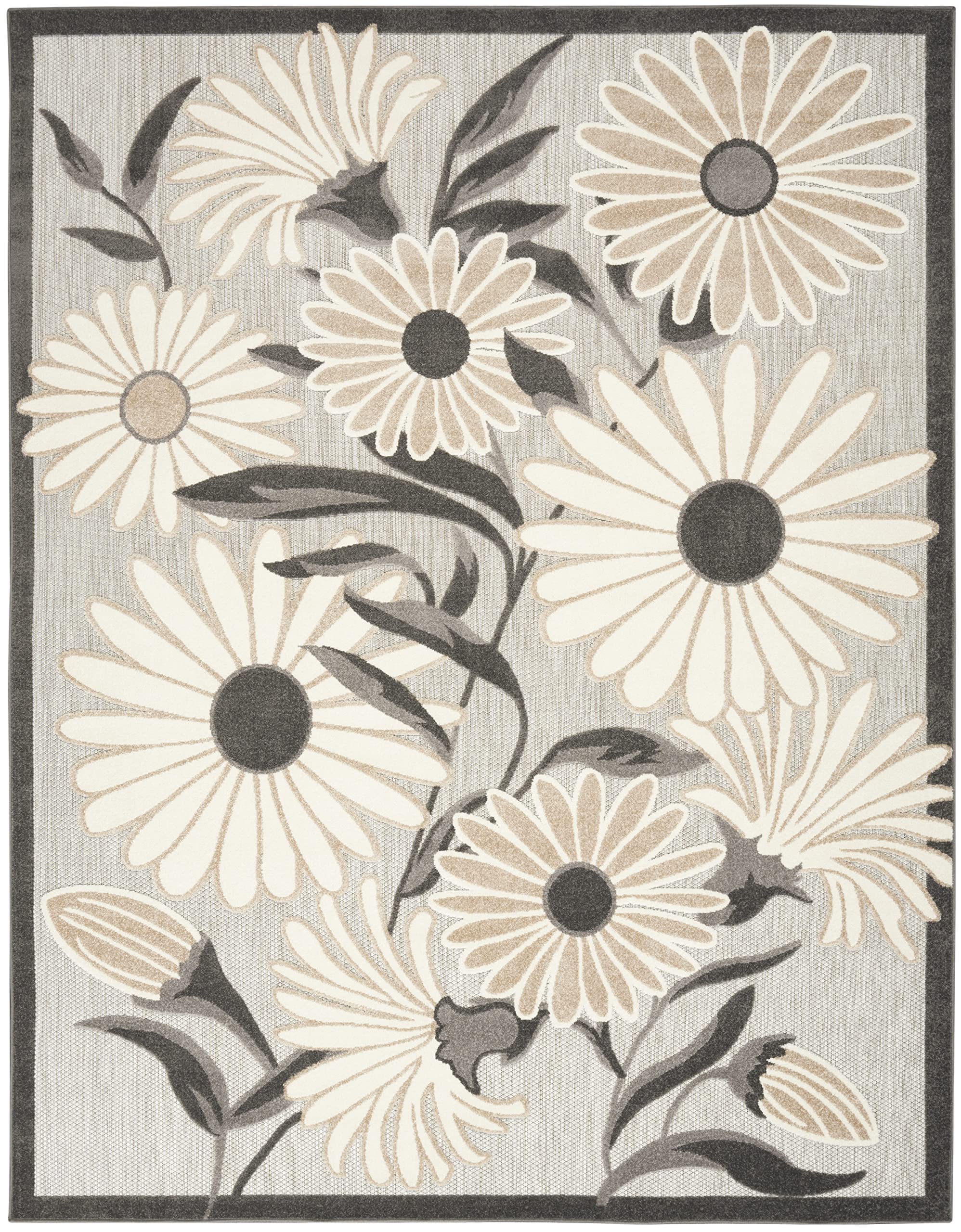 Nourison Aloha Indoor-Outdoor Beige 7' x 10' Area Rug - Easy to Clean, Non-Shedding, Stain Resistant for Bedroom, Living Room, Dining Room & Kitchen | Perfect for Patio, Deck, and High-Traffic Areas (7x10)